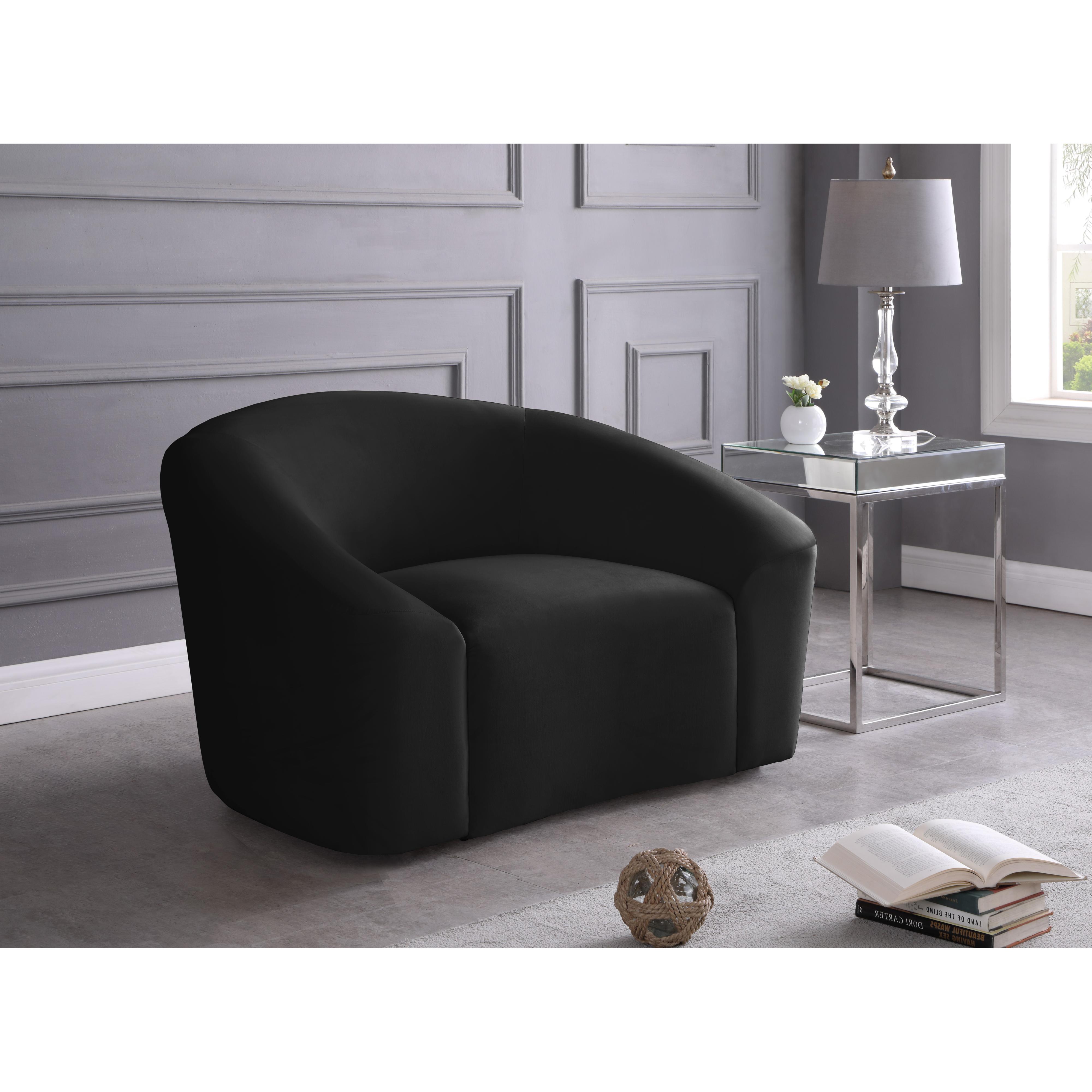 Meridian Riley Black Velvet Chair