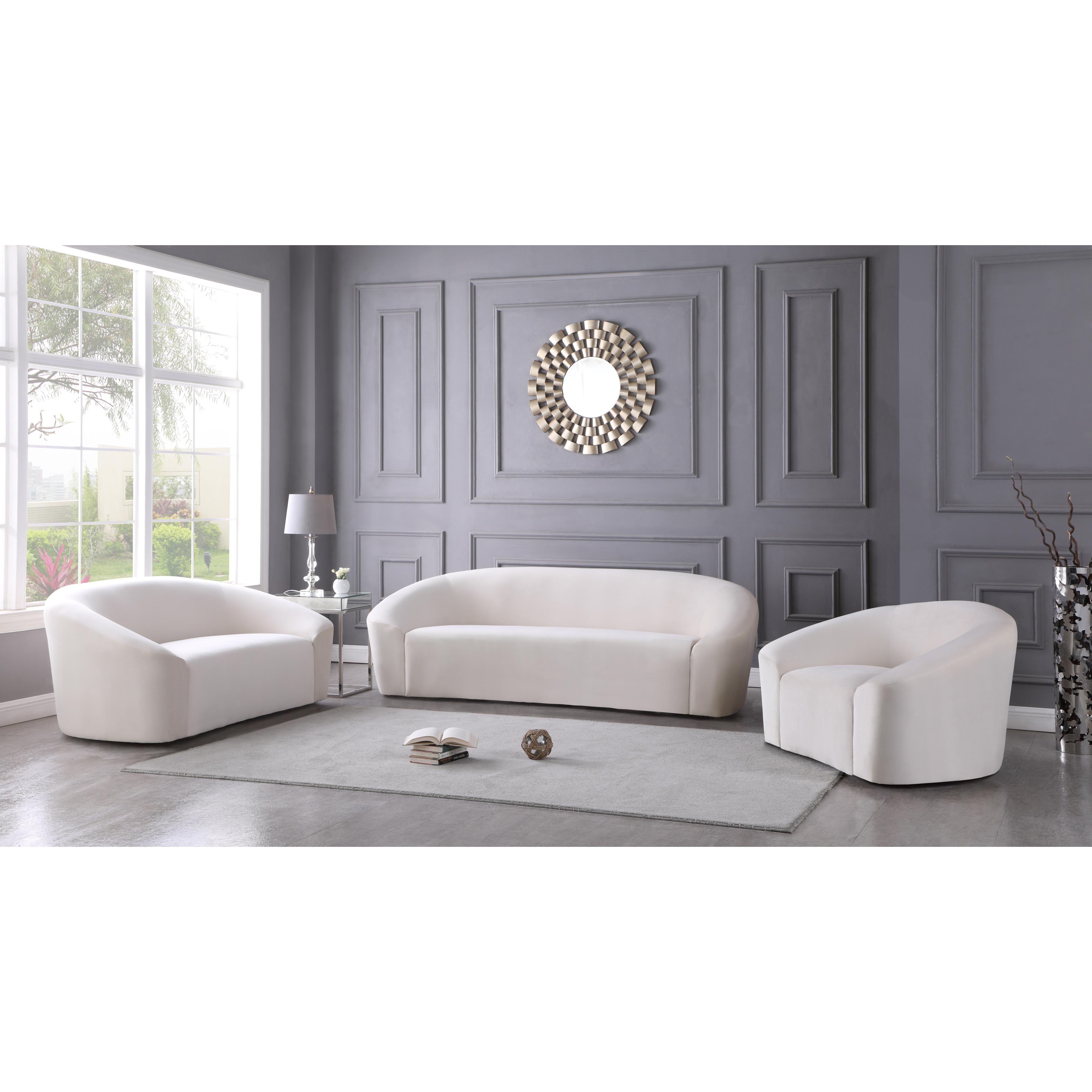 Meridian Riley Cream Velvet Chair