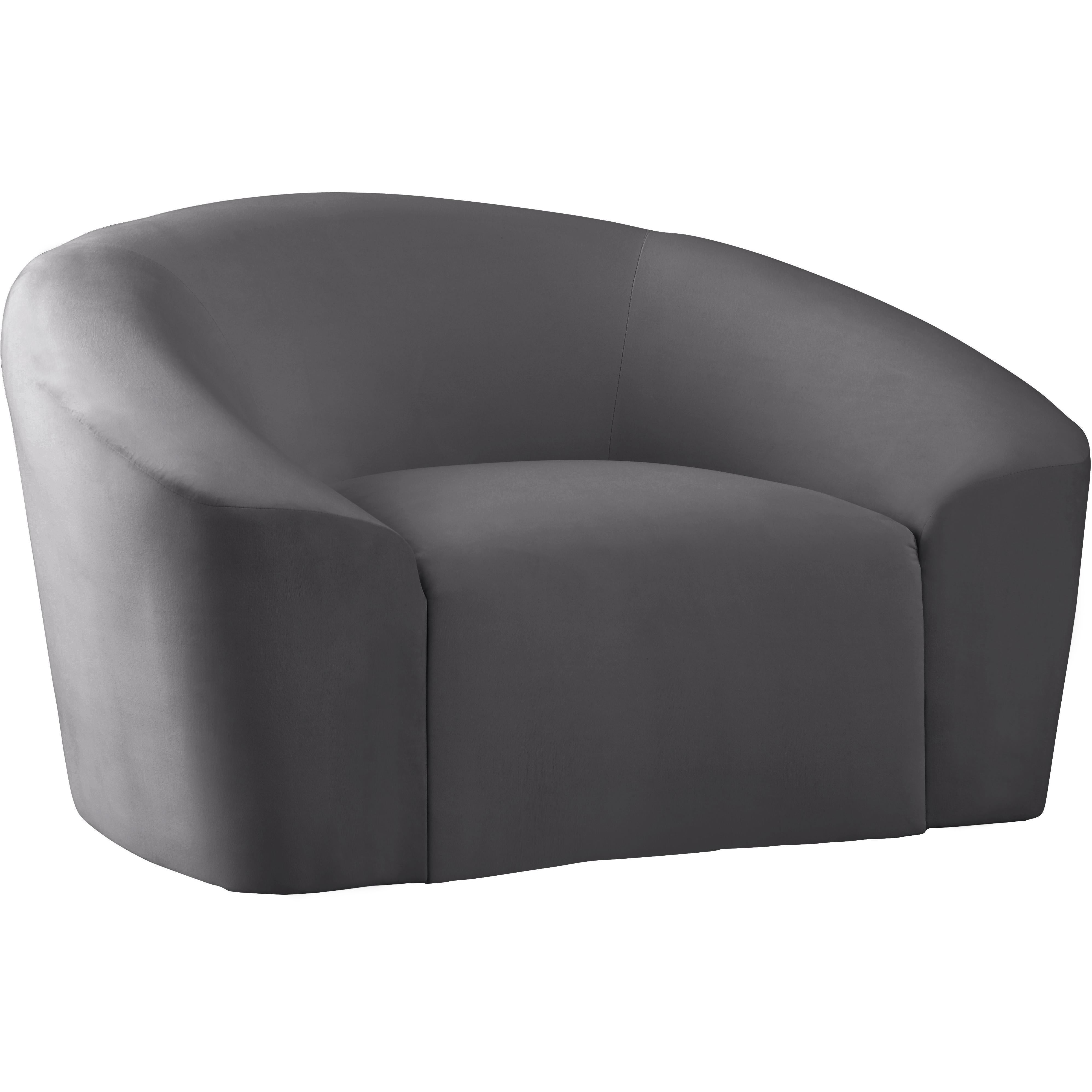 Meridian Riley Grey Velvet Chair
