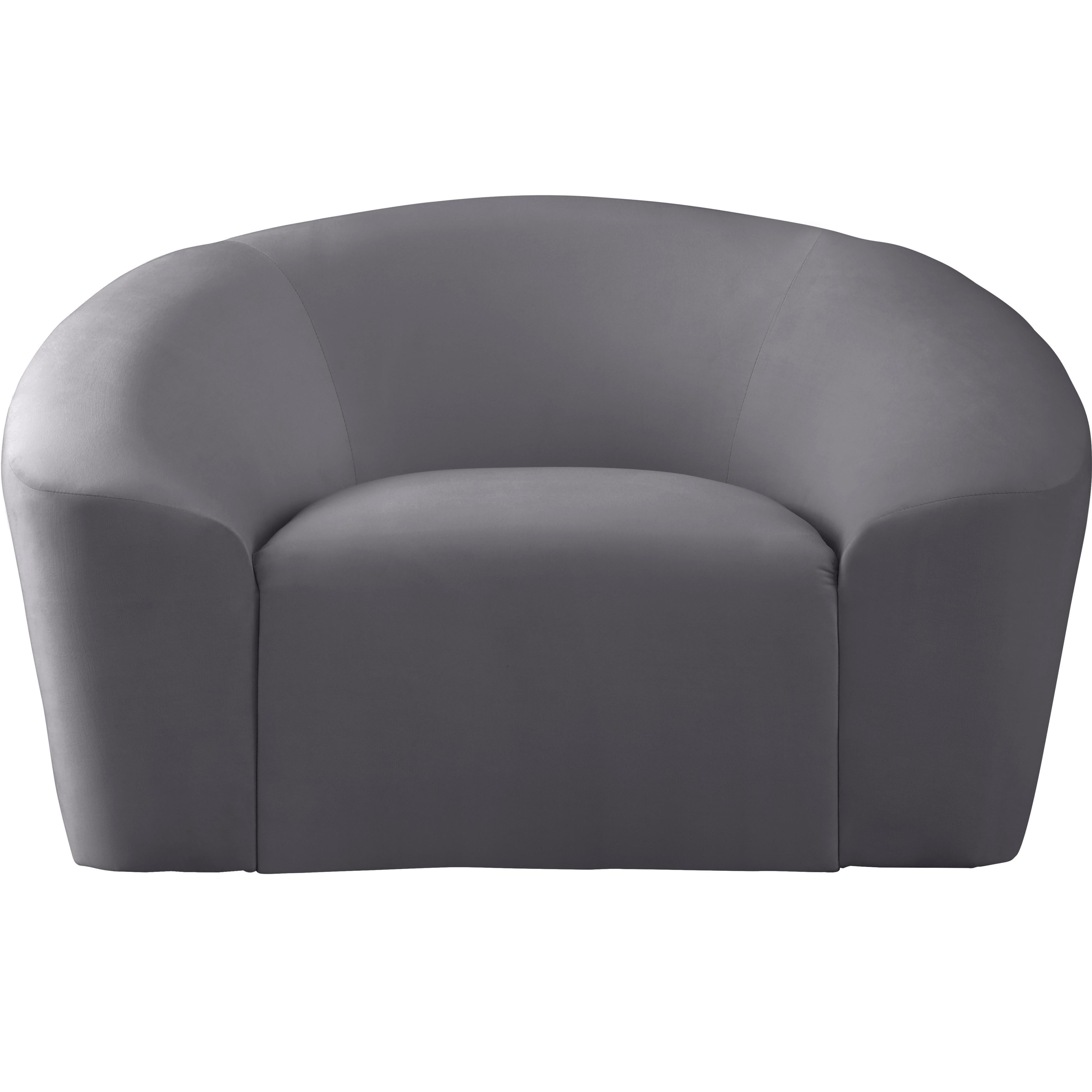 Meridian Riley Grey Velvet Chair