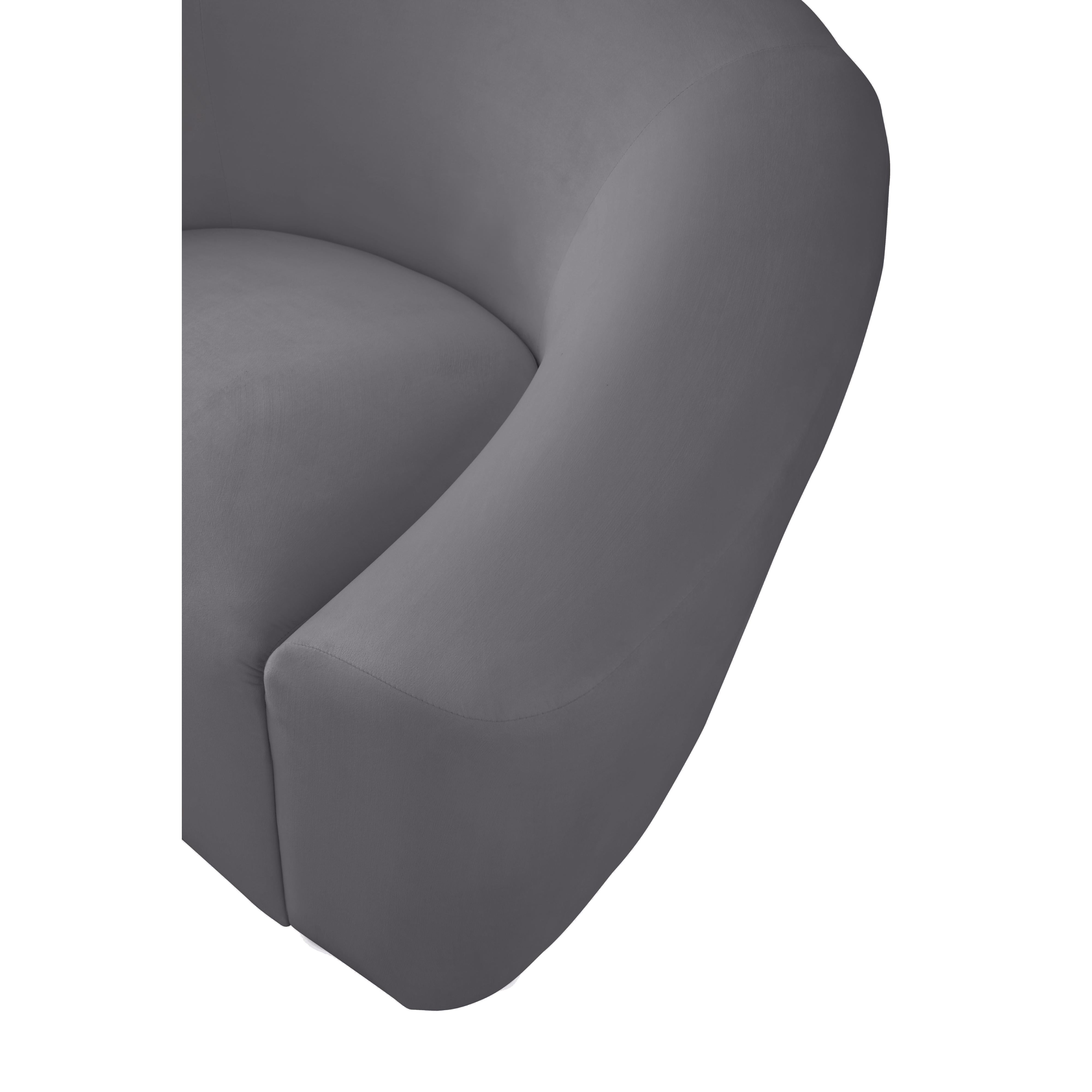 Meridian Riley Grey Velvet Chair