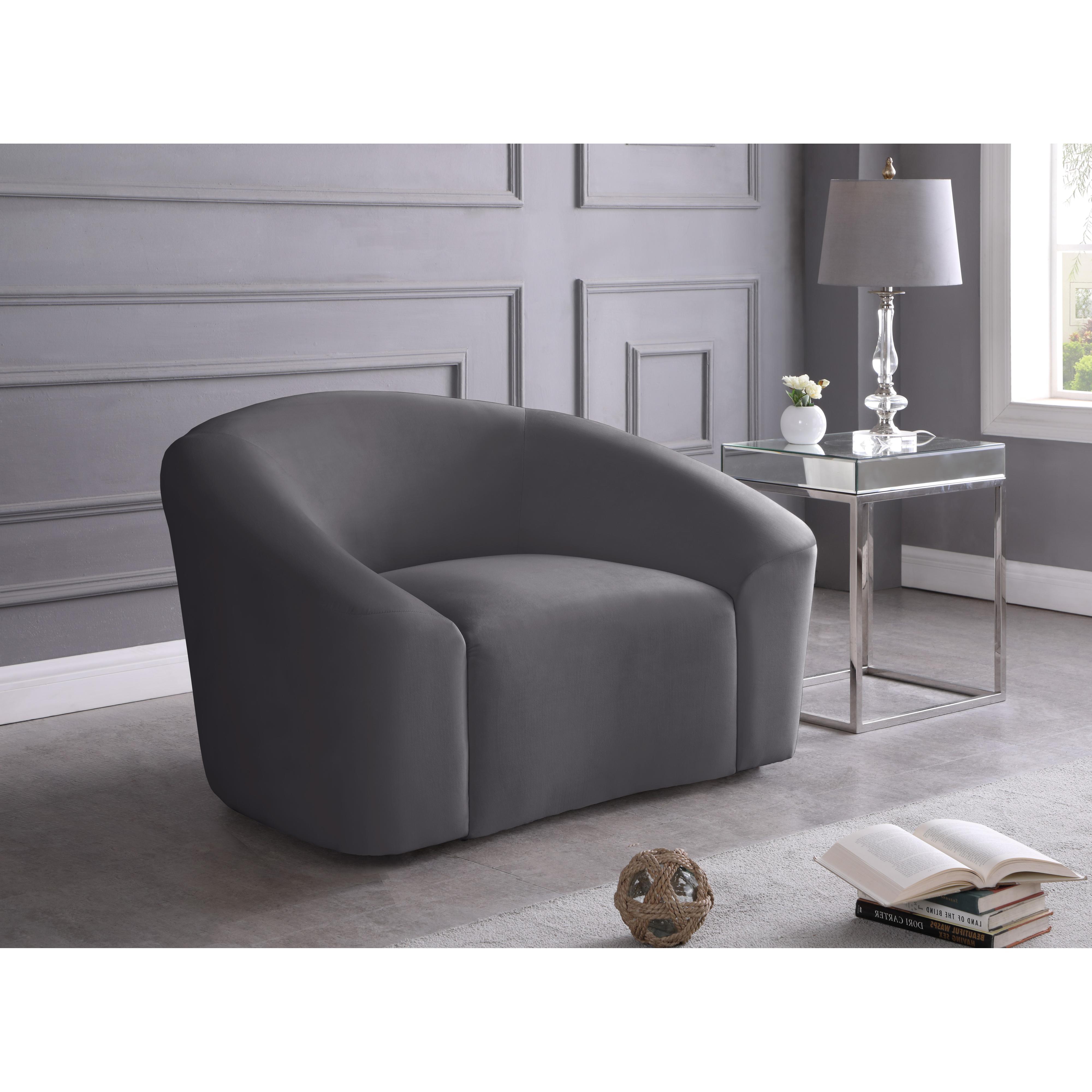 Meridian Riley Grey Velvet Chair