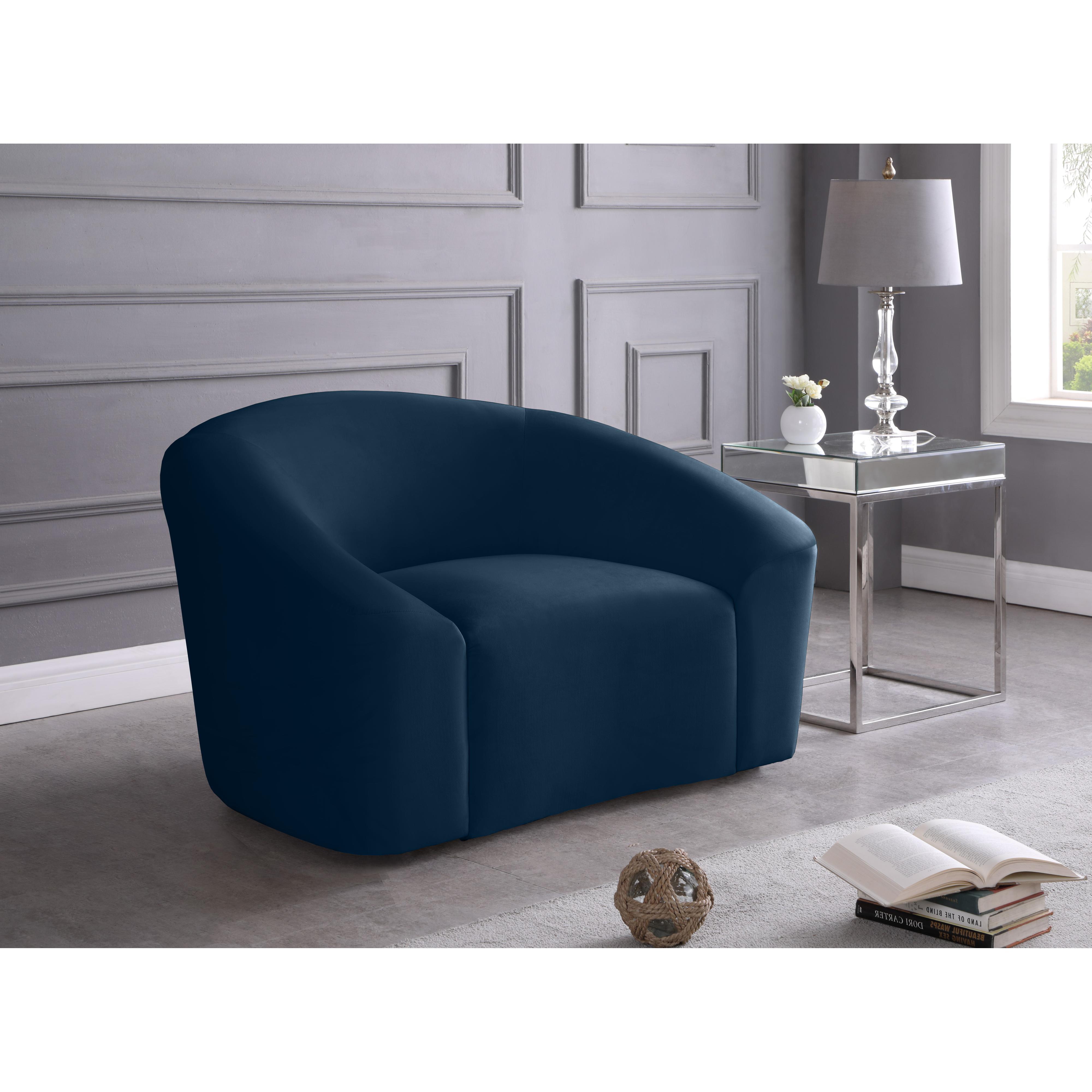 Meridian Riley Navy Velvet Chair