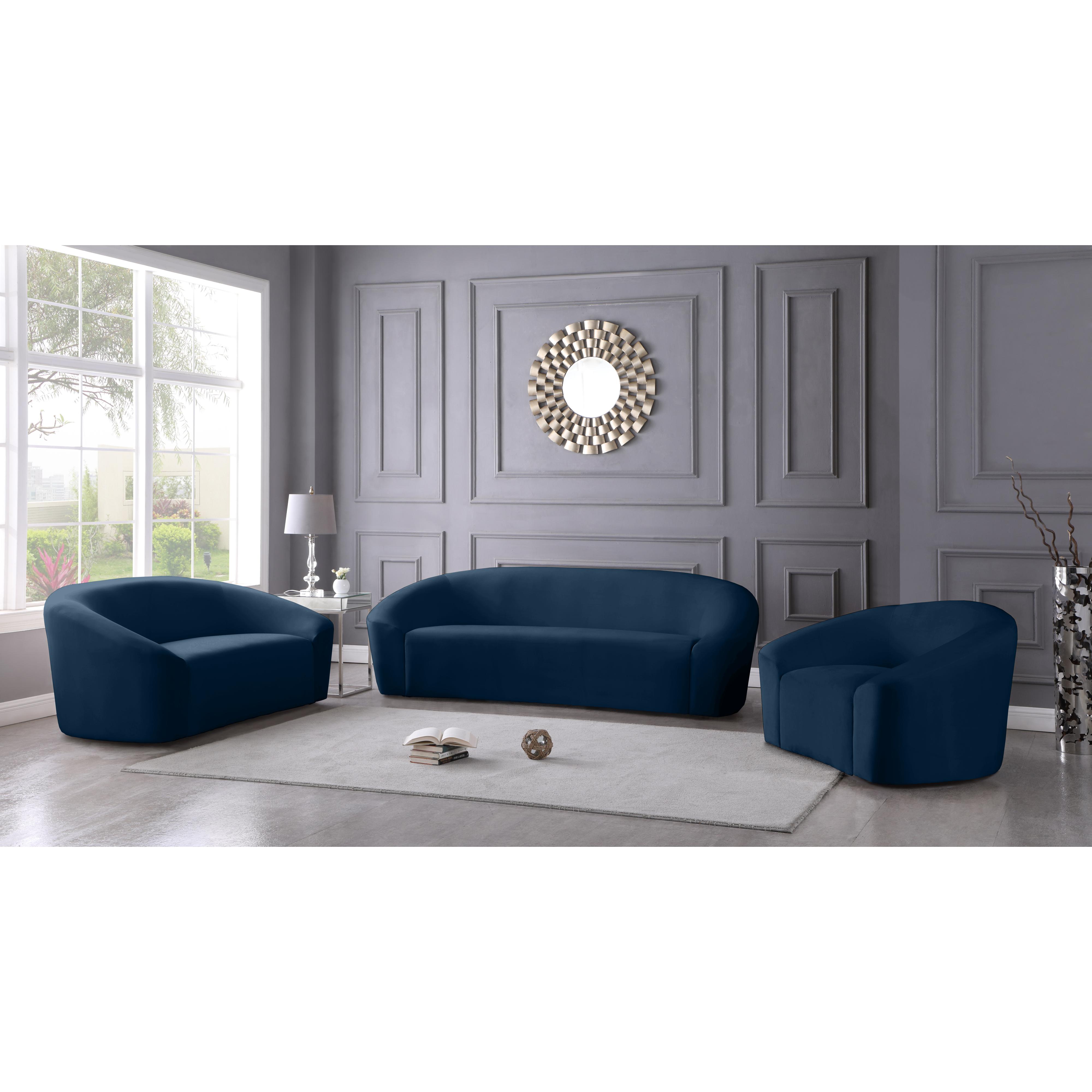 Meridian Riley Navy Velvet Chair