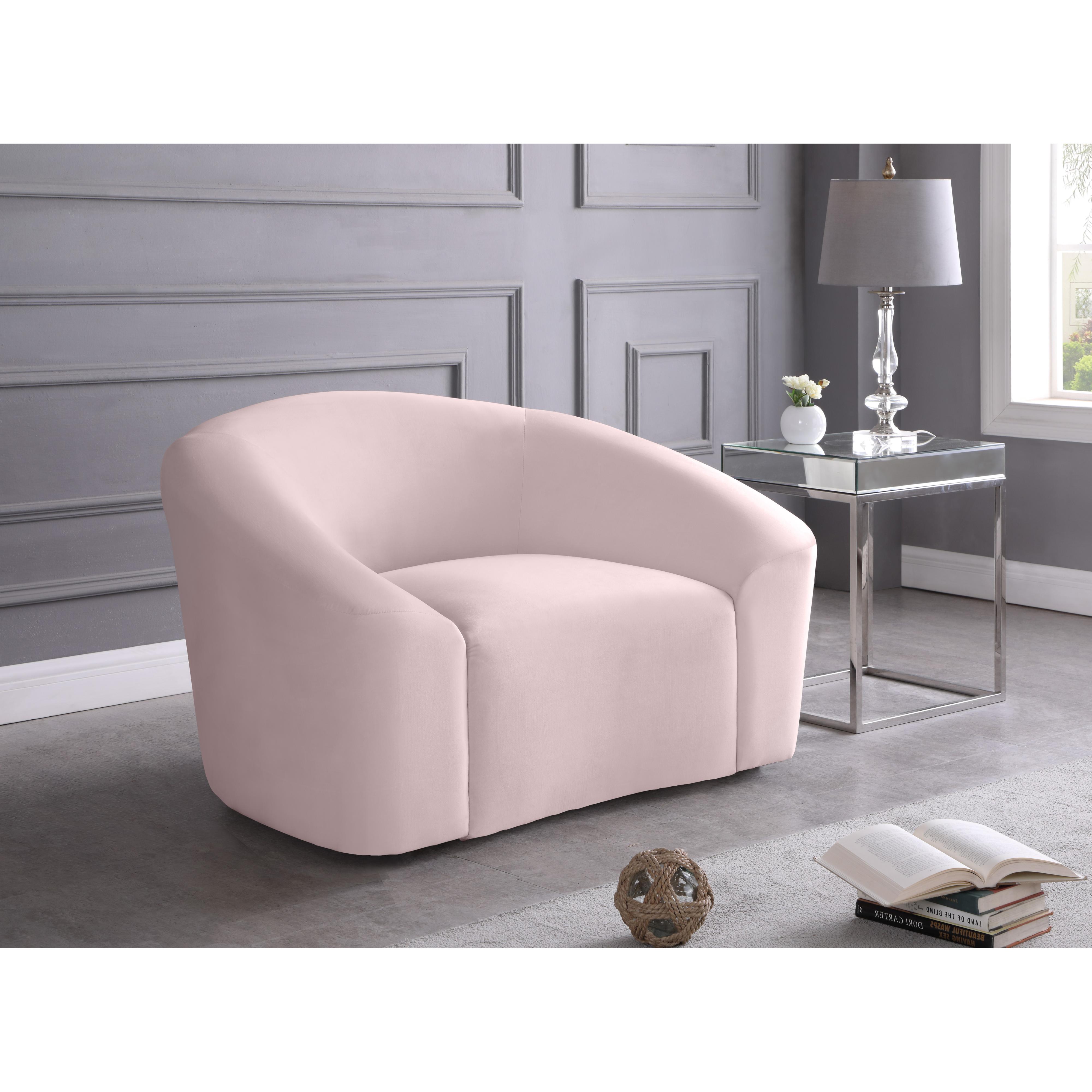 Meridian Riley Pink Velvet Chair