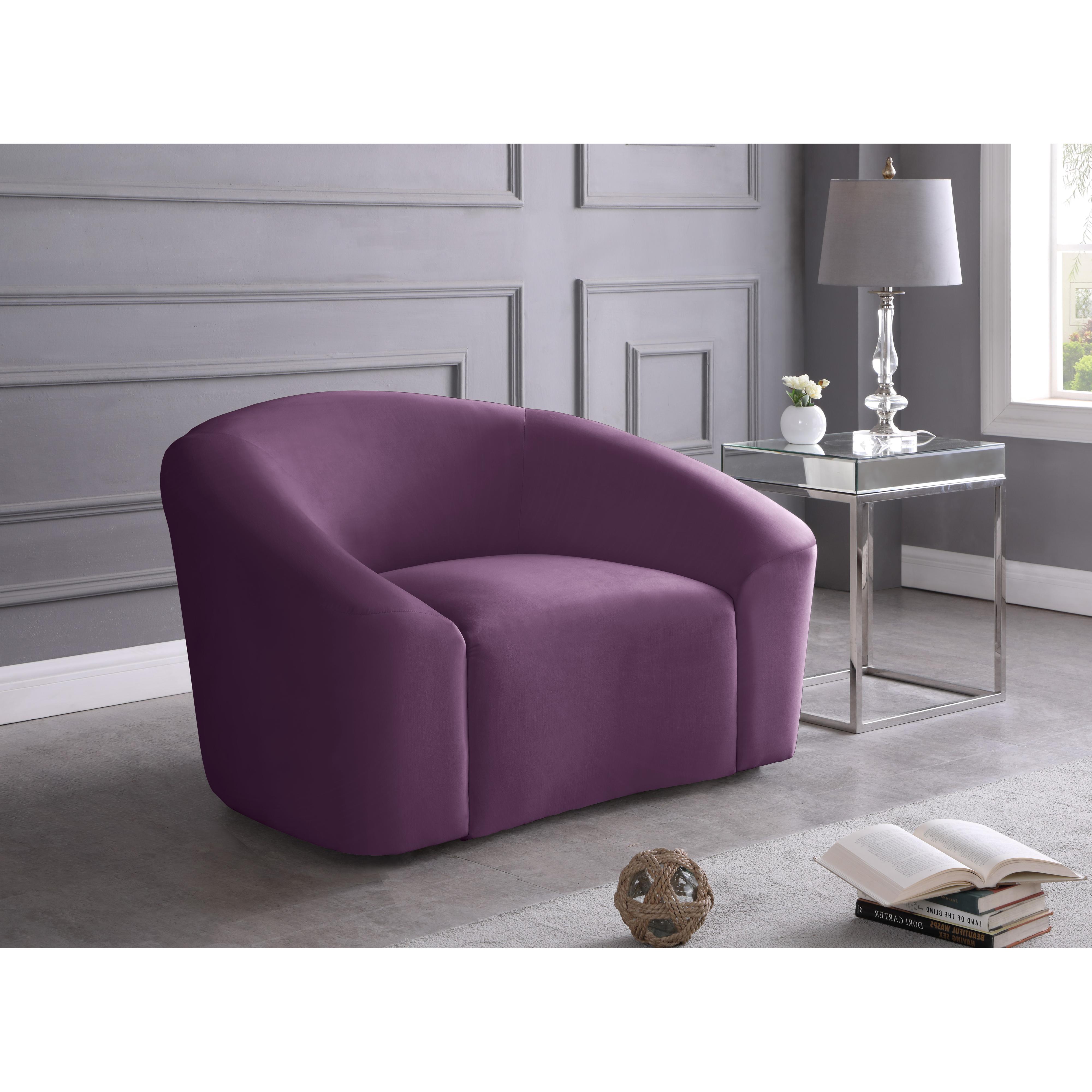 Meridian Riley Purple Velvet Chair