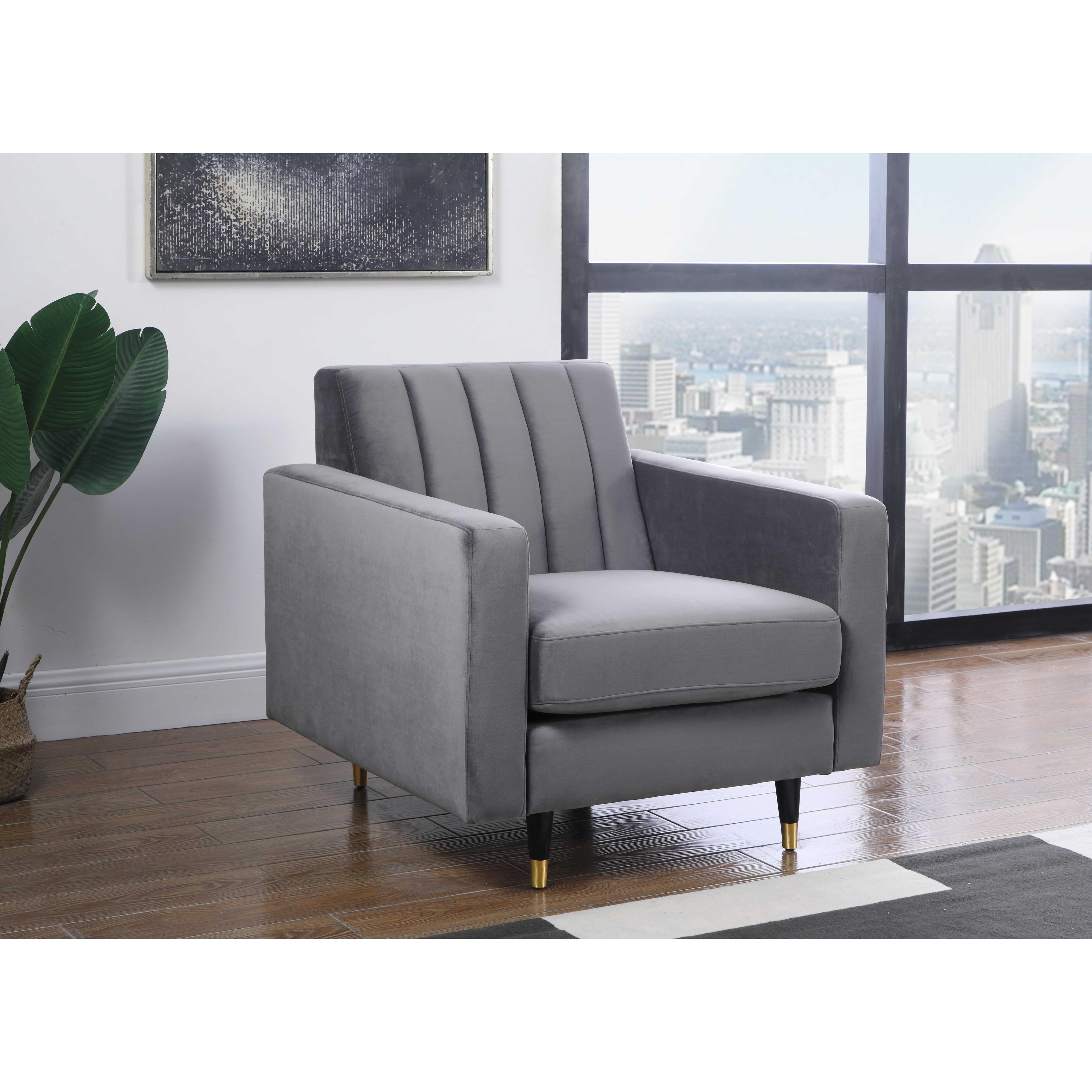 Meridian Lola Grey Velvet Chair