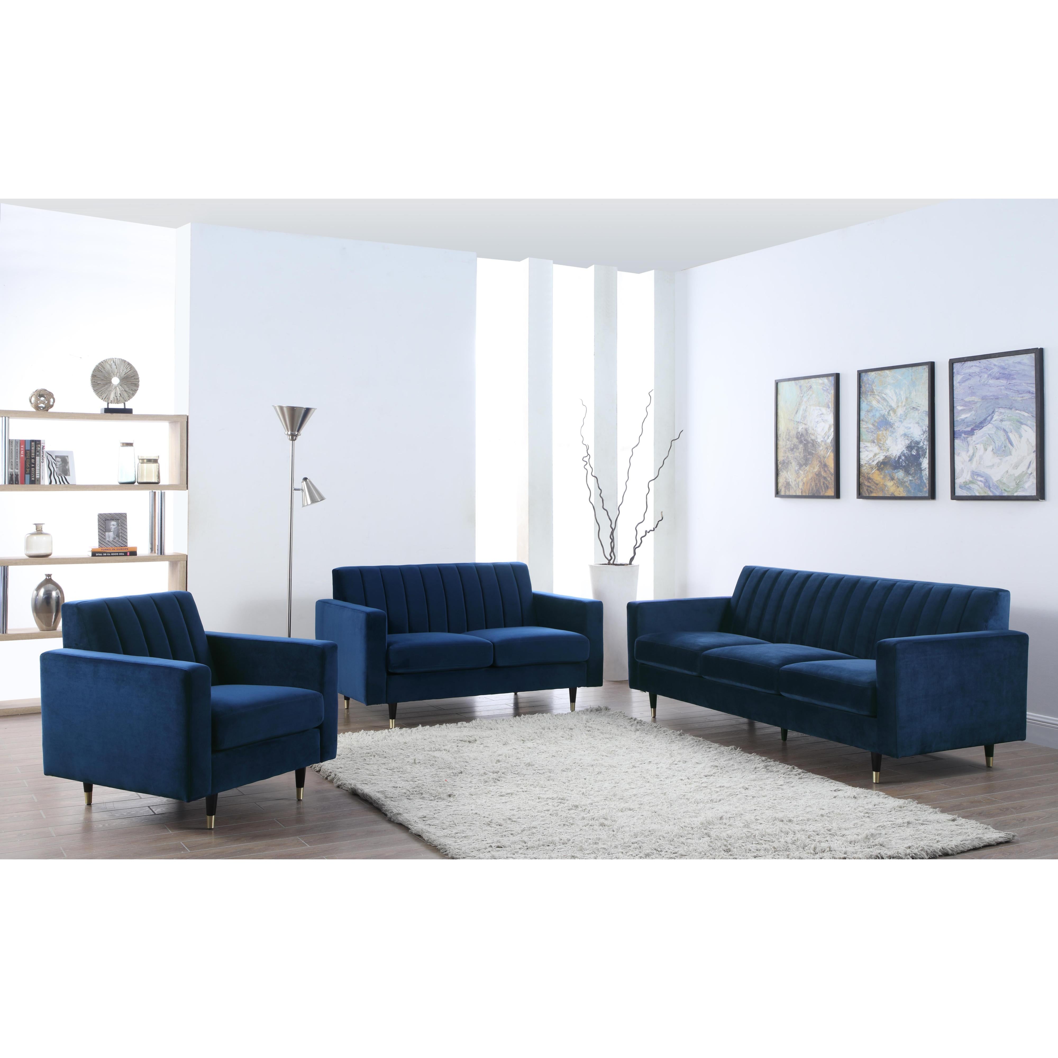 Meridian Lola Navy Velvet Chair