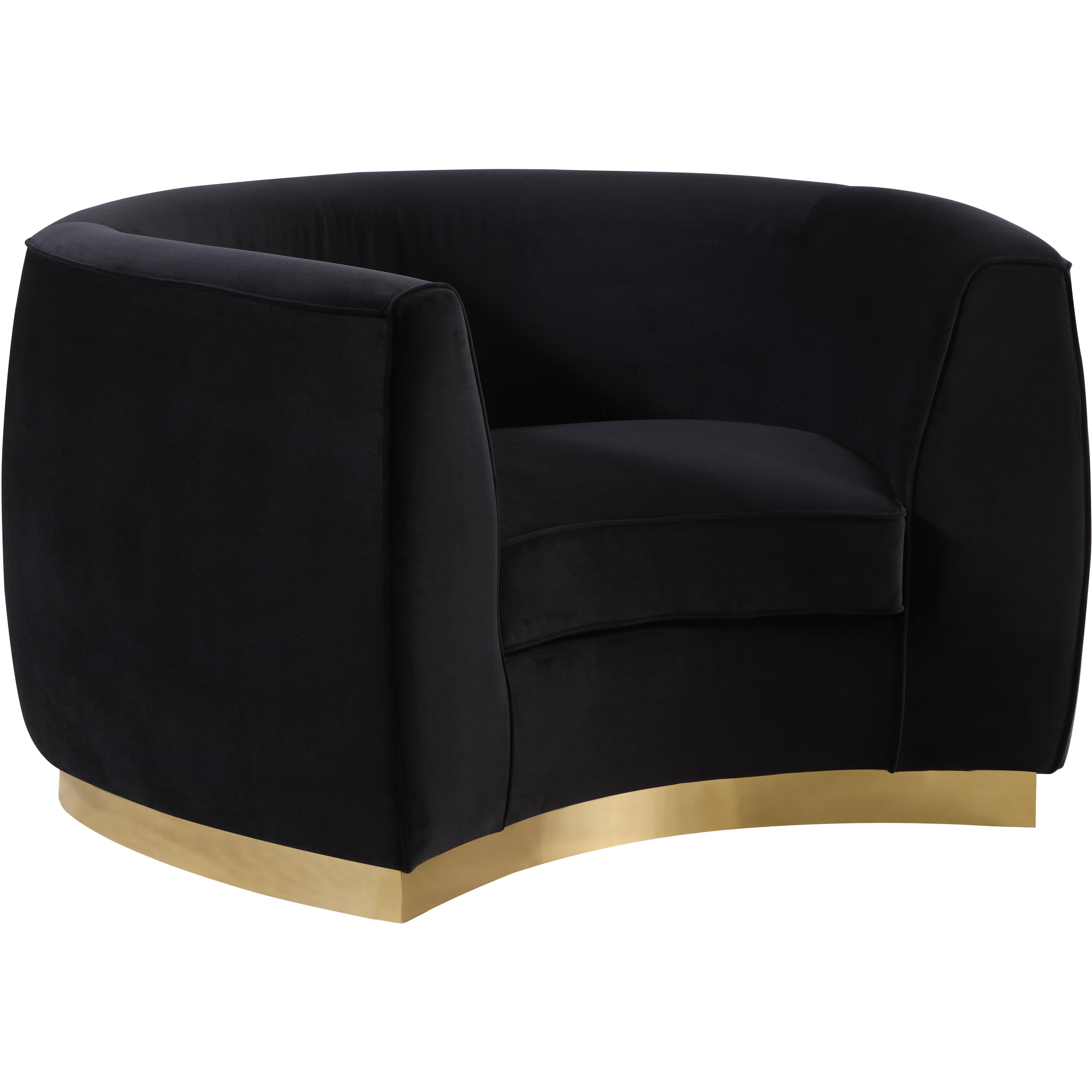 Meridian Julian Black Velvet Chair