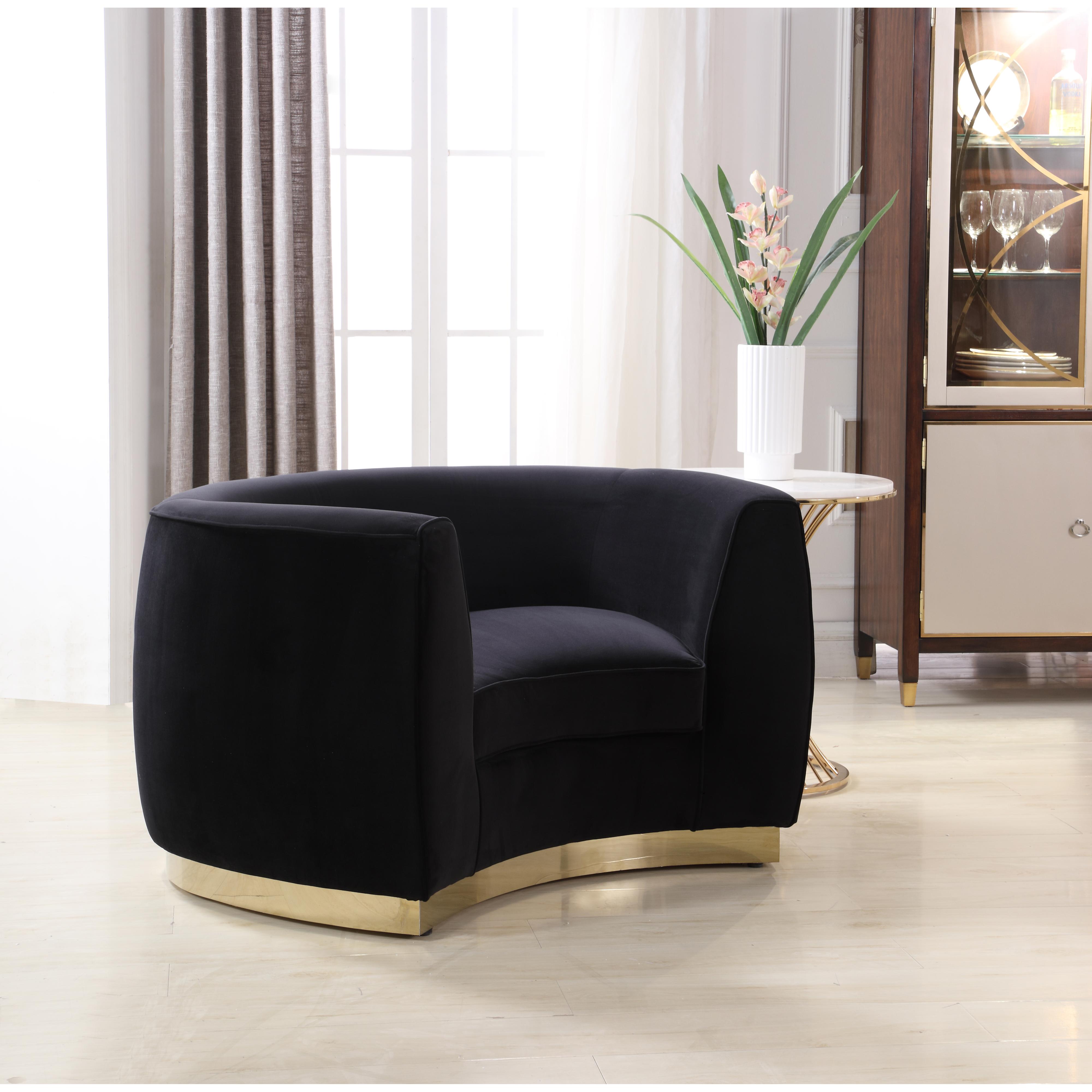 Meridian Julian Black Velvet Chair