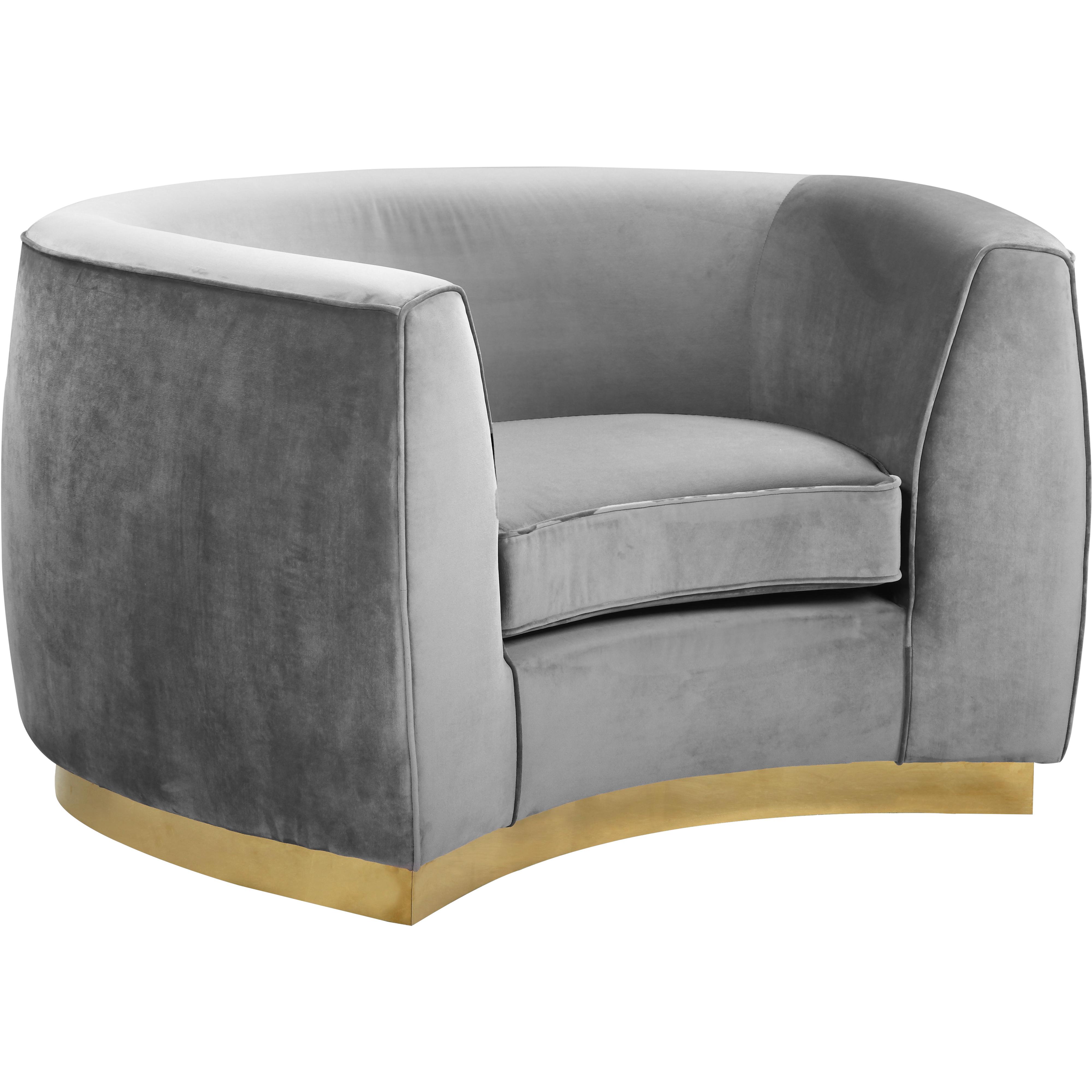 Meridian Julian Grey Velvet Chair