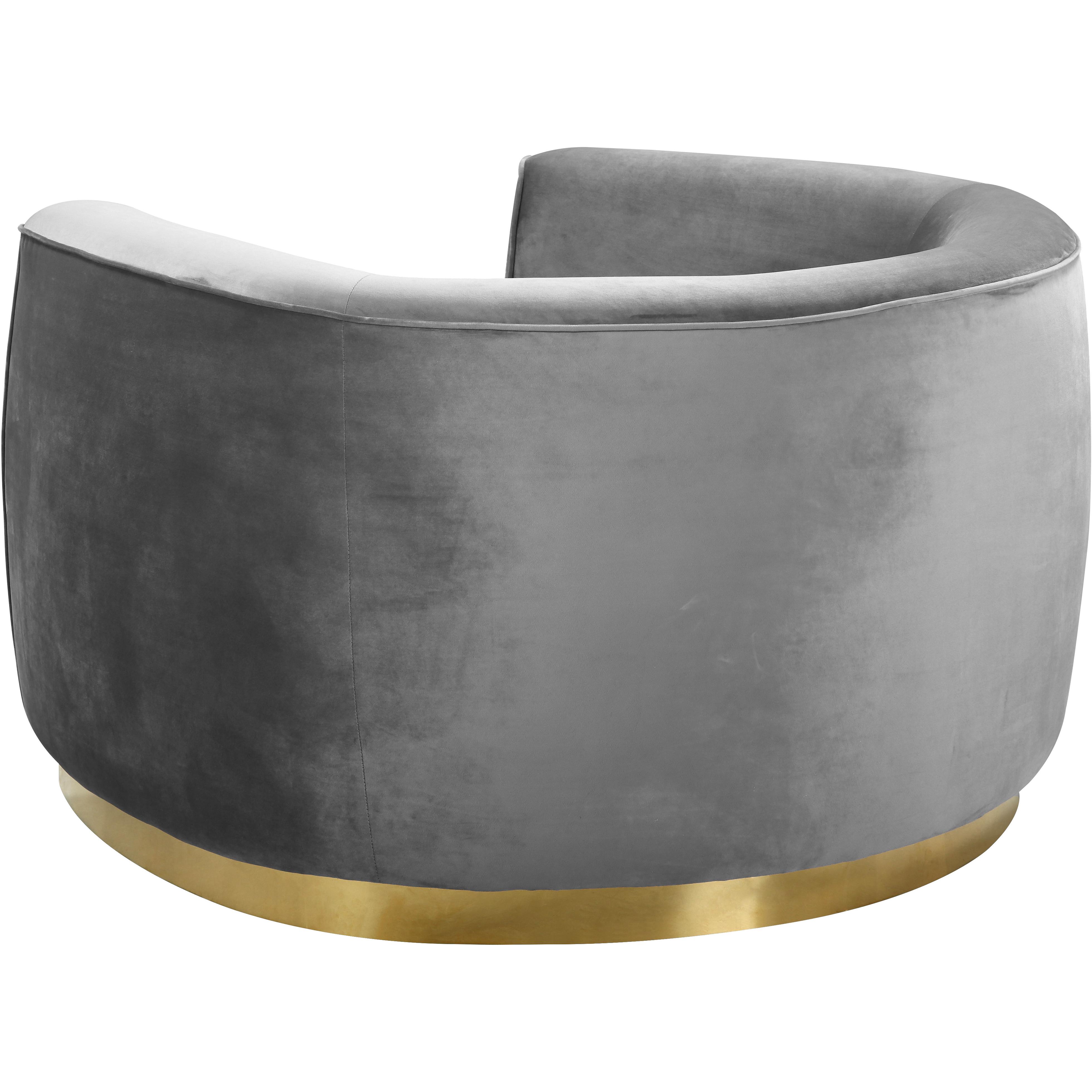 Meridian Julian Grey Velvet Chair
