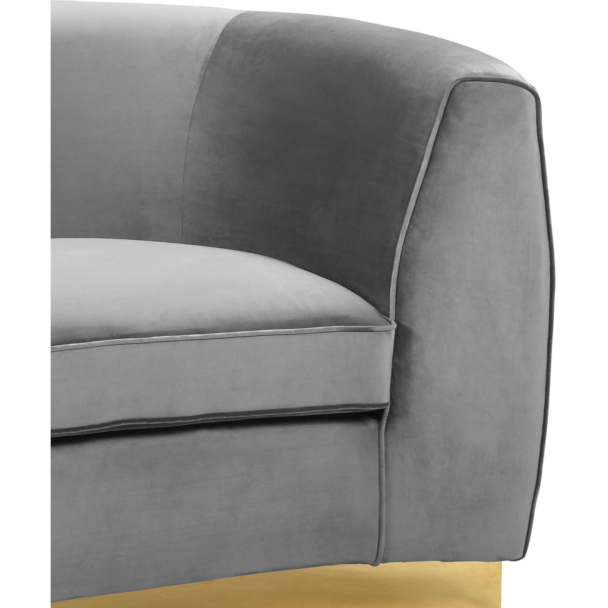 Meridian Julian Grey Velvet Chair