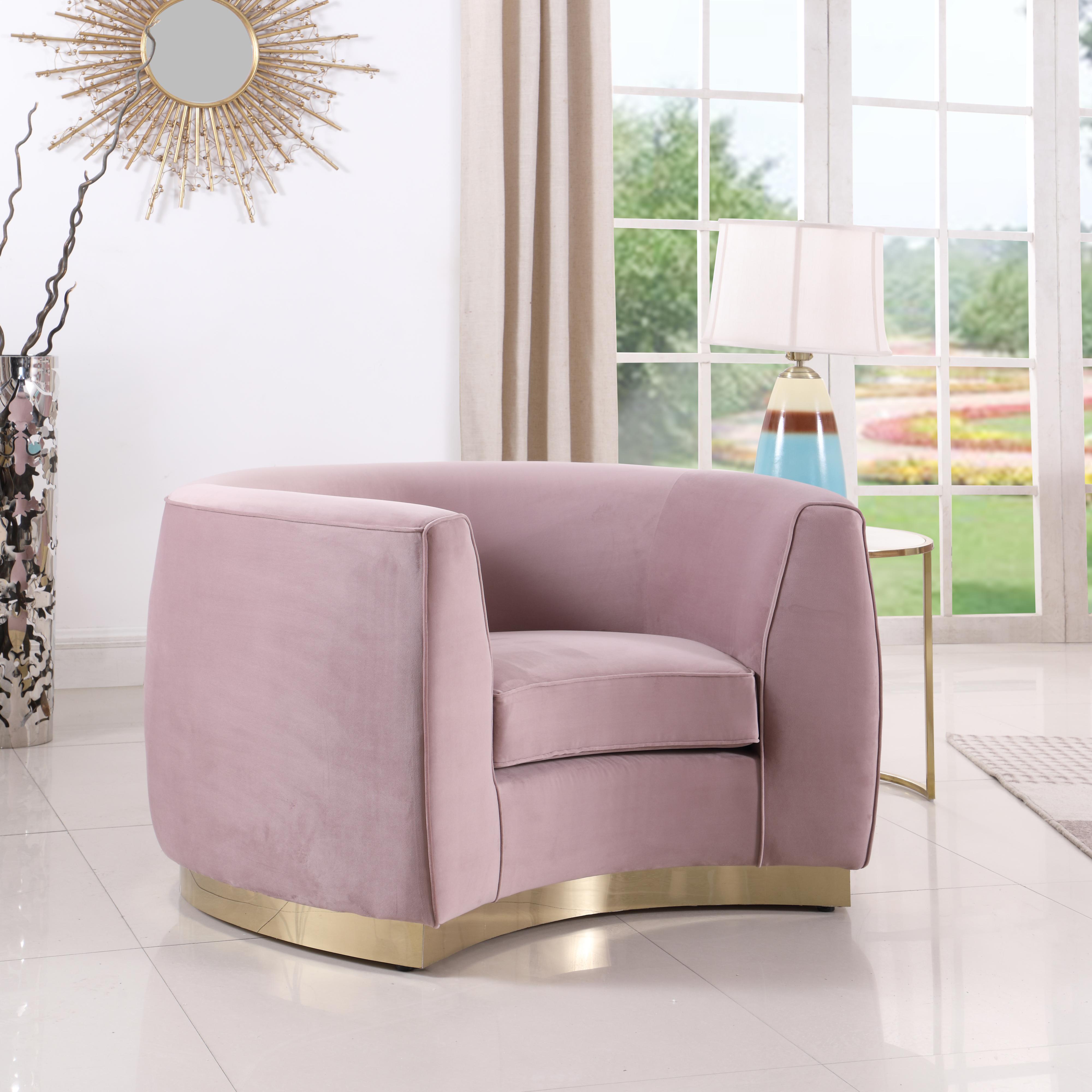 Meridian Julian Pink Velvet Chair