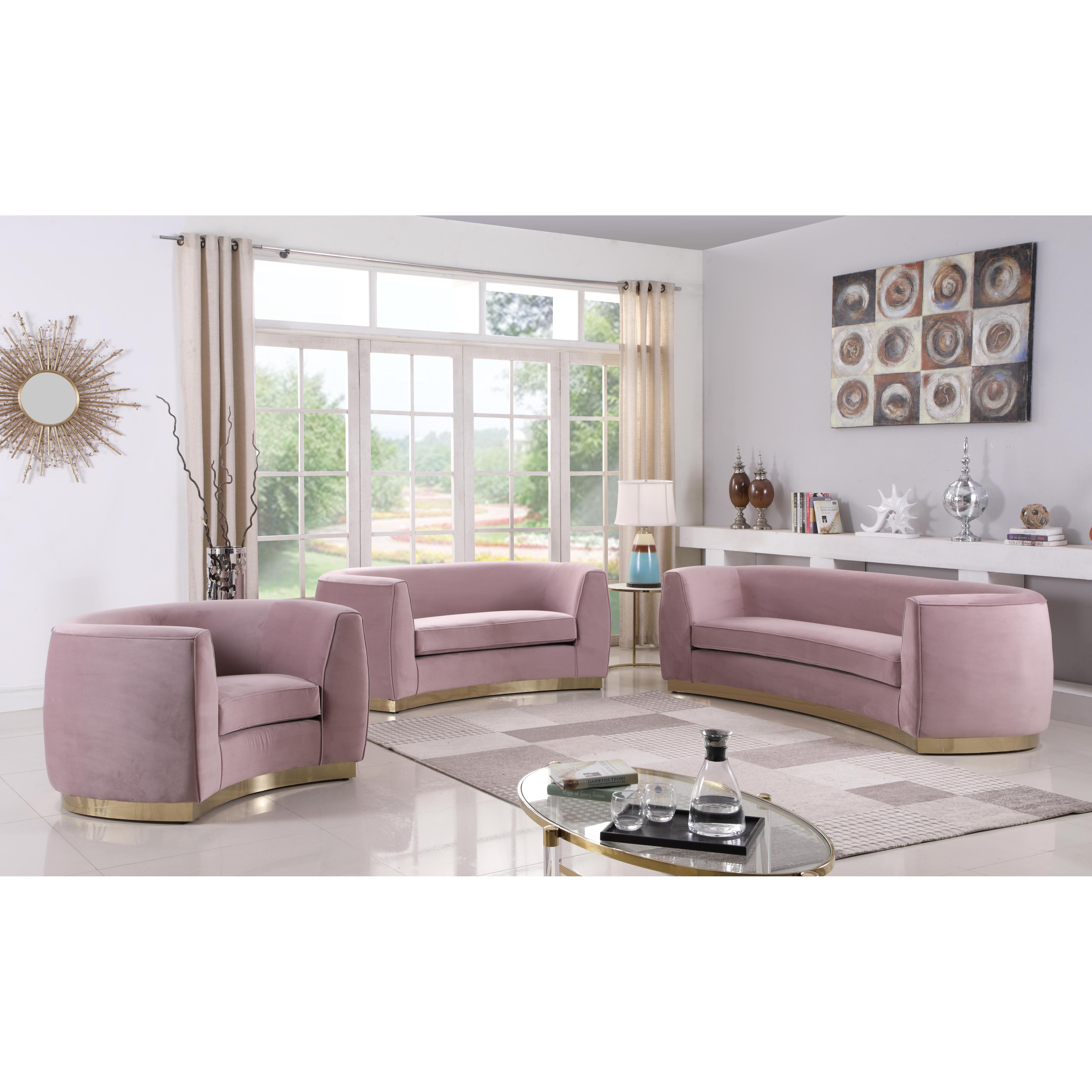 Meridian Julian Pink Velvet Chair