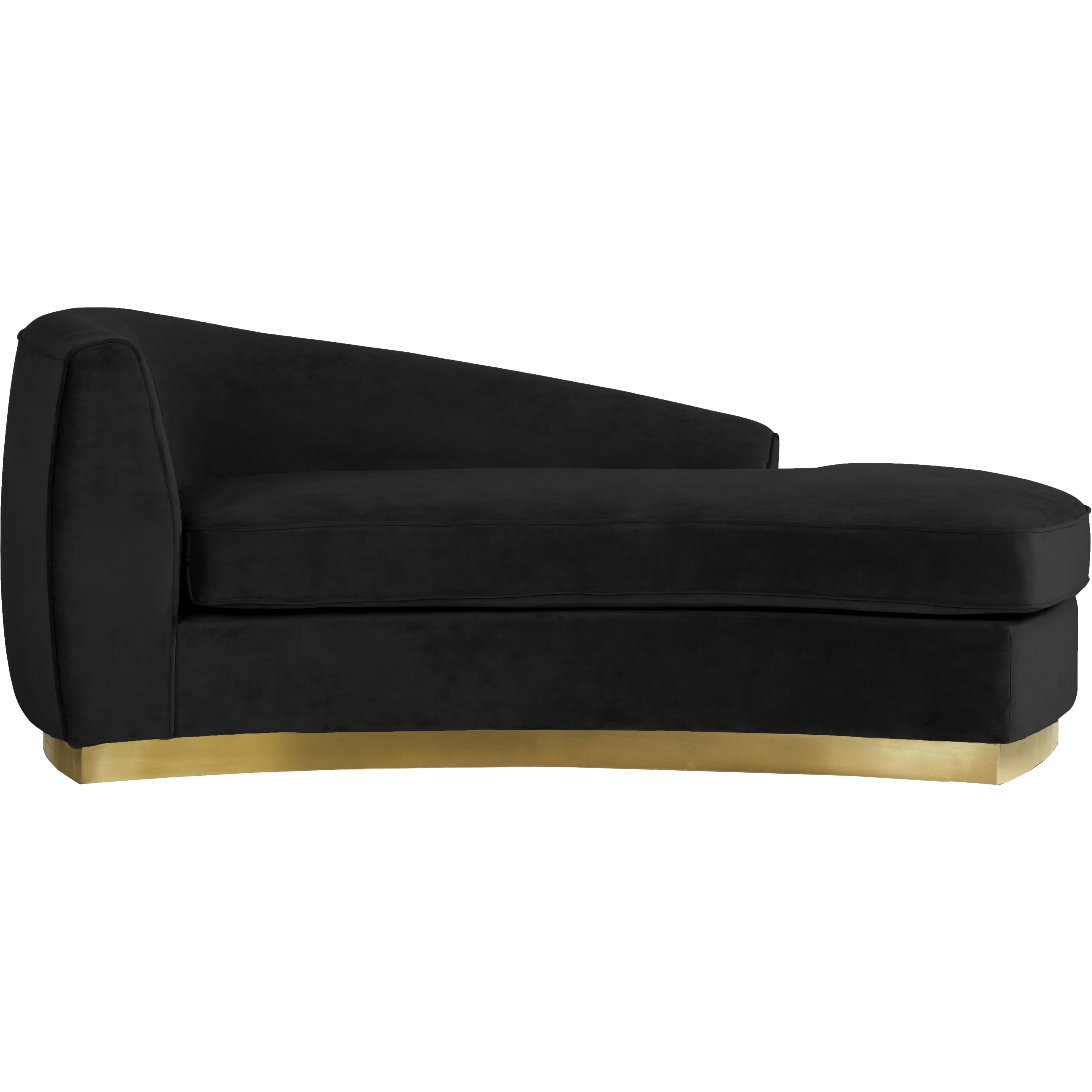 Meridian Julian Black Velvet Chaise