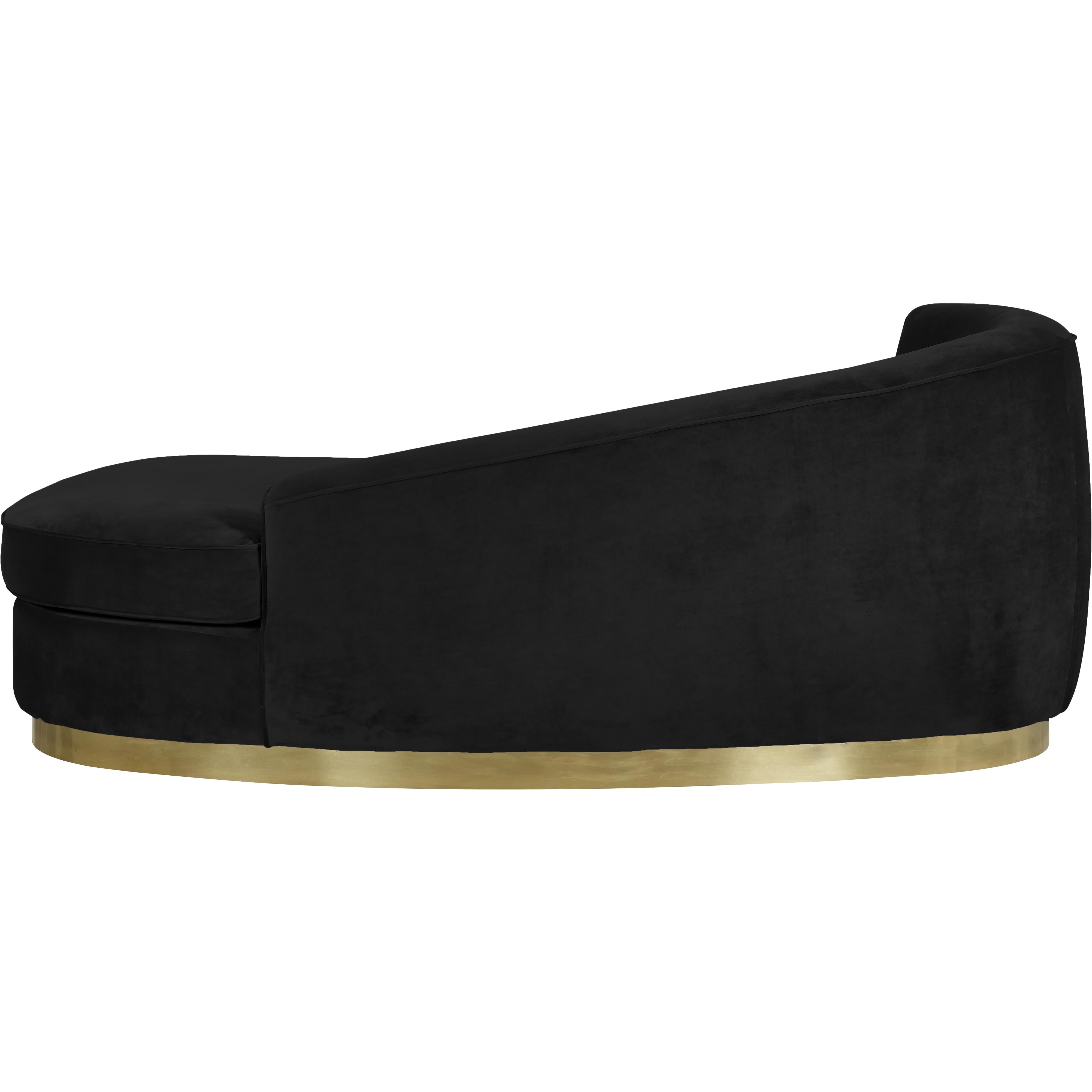 Meridian Julian Black Velvet Chaise