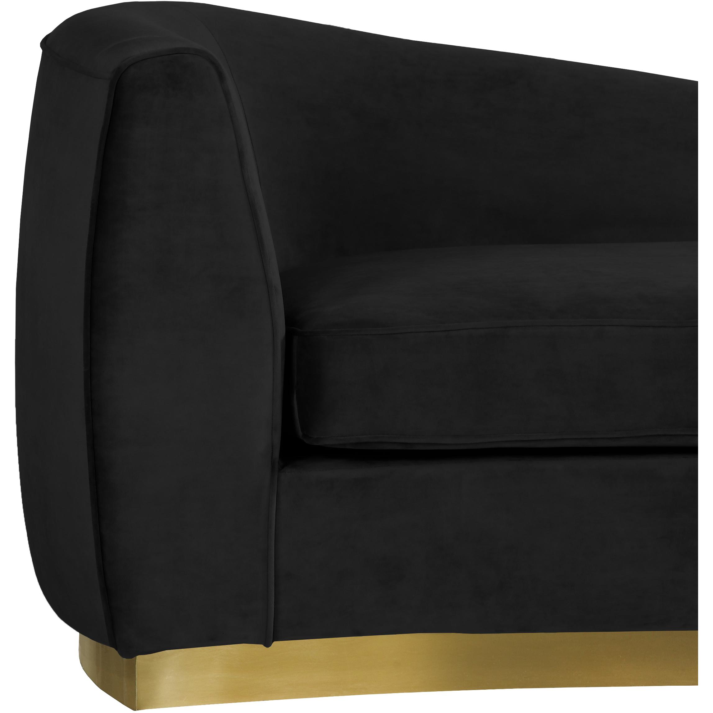 Meridian Julian Black Velvet Chaise