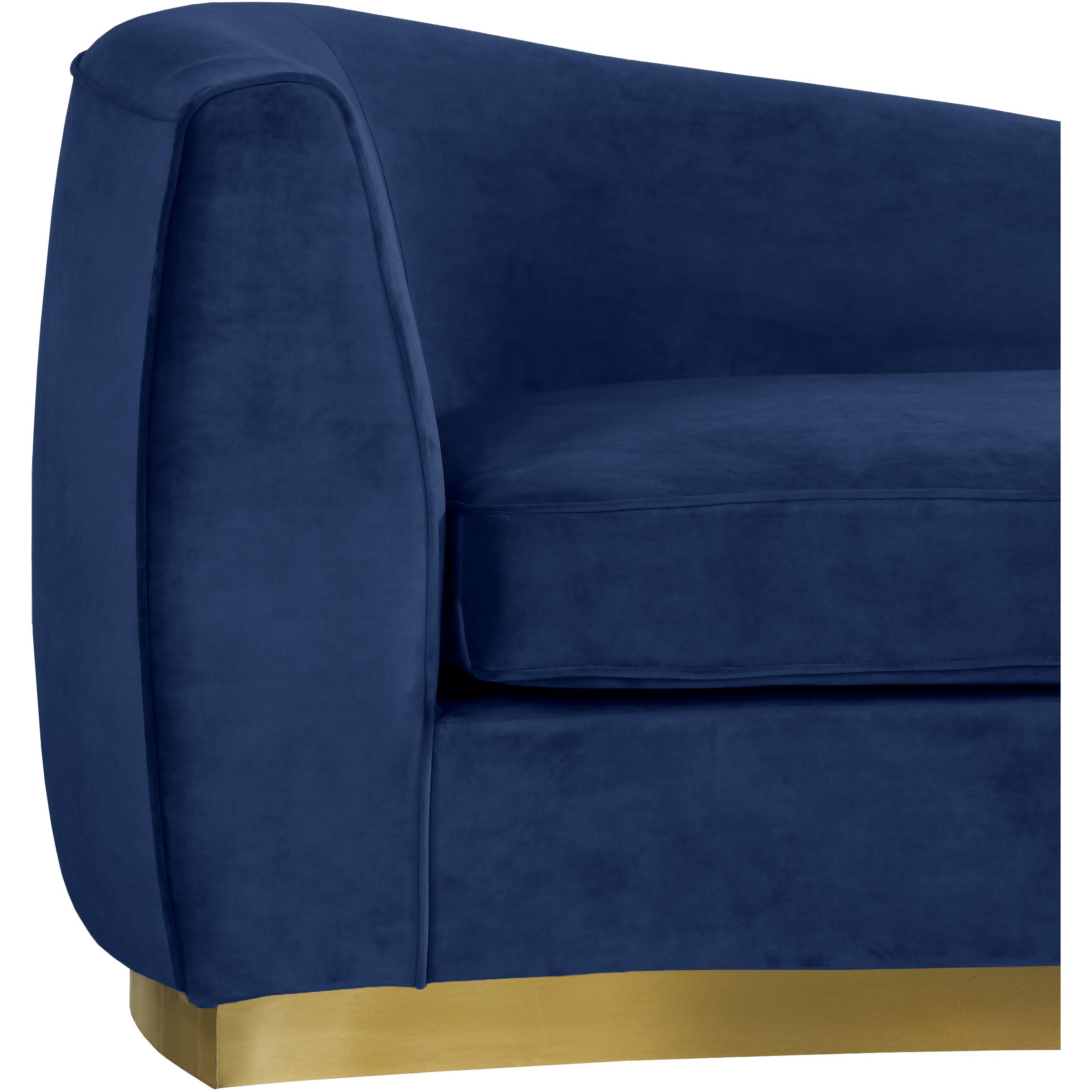 Meridian Julian Navy Velvet Chaise
