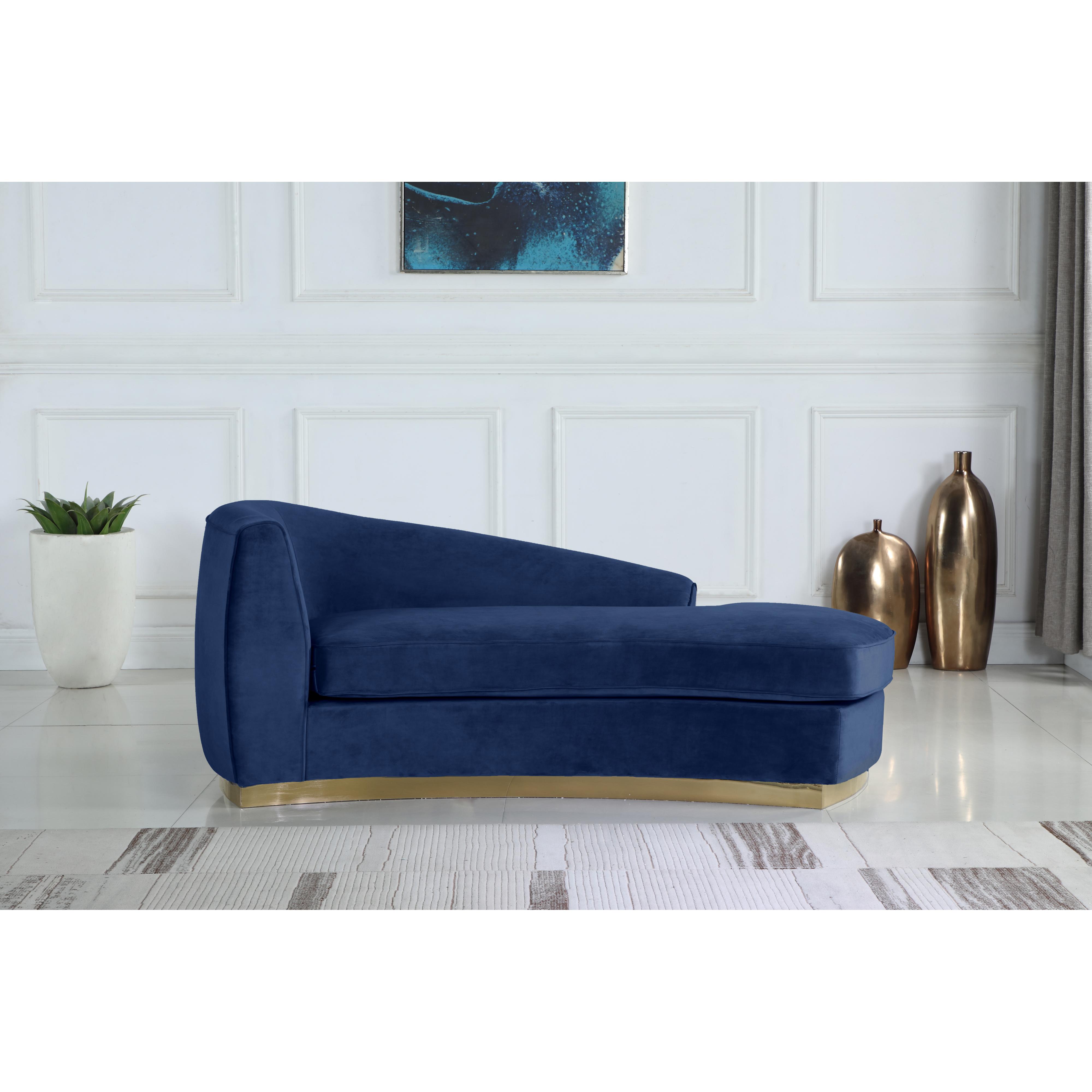 Meridian Julian Navy Velvet Chaise