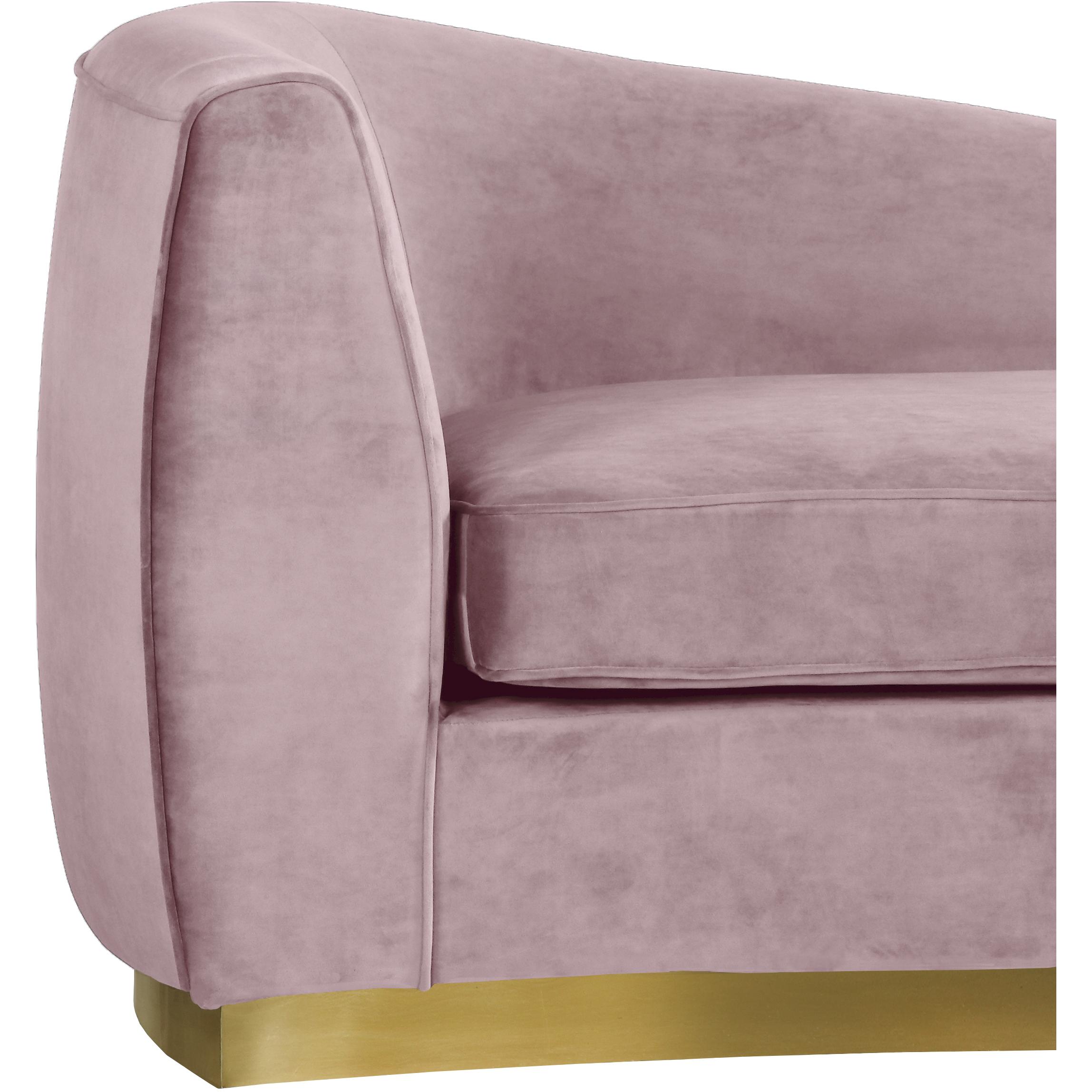 Meridian Julian Pink Velvet Chaise