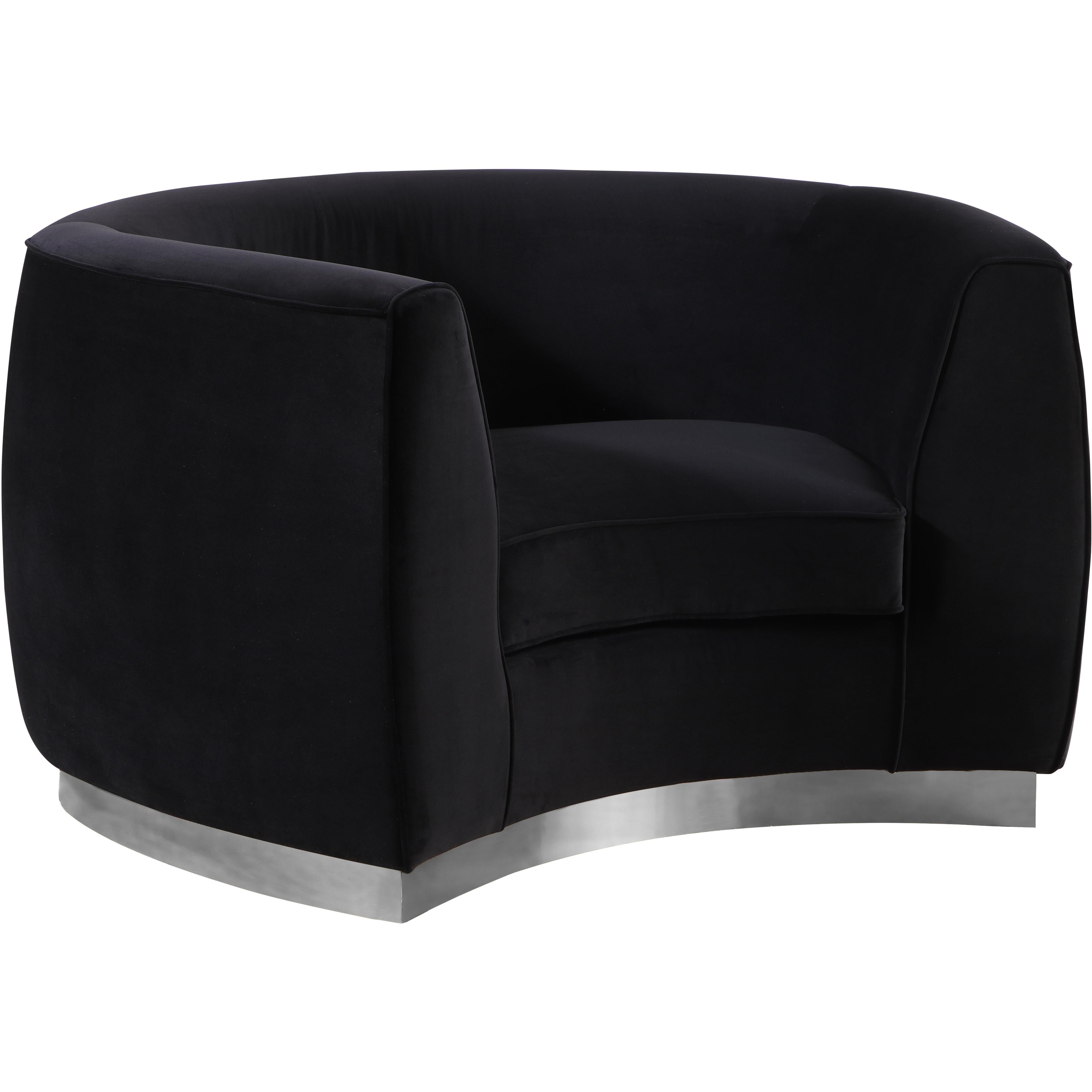 Meridian Julian Black Velvet Chair