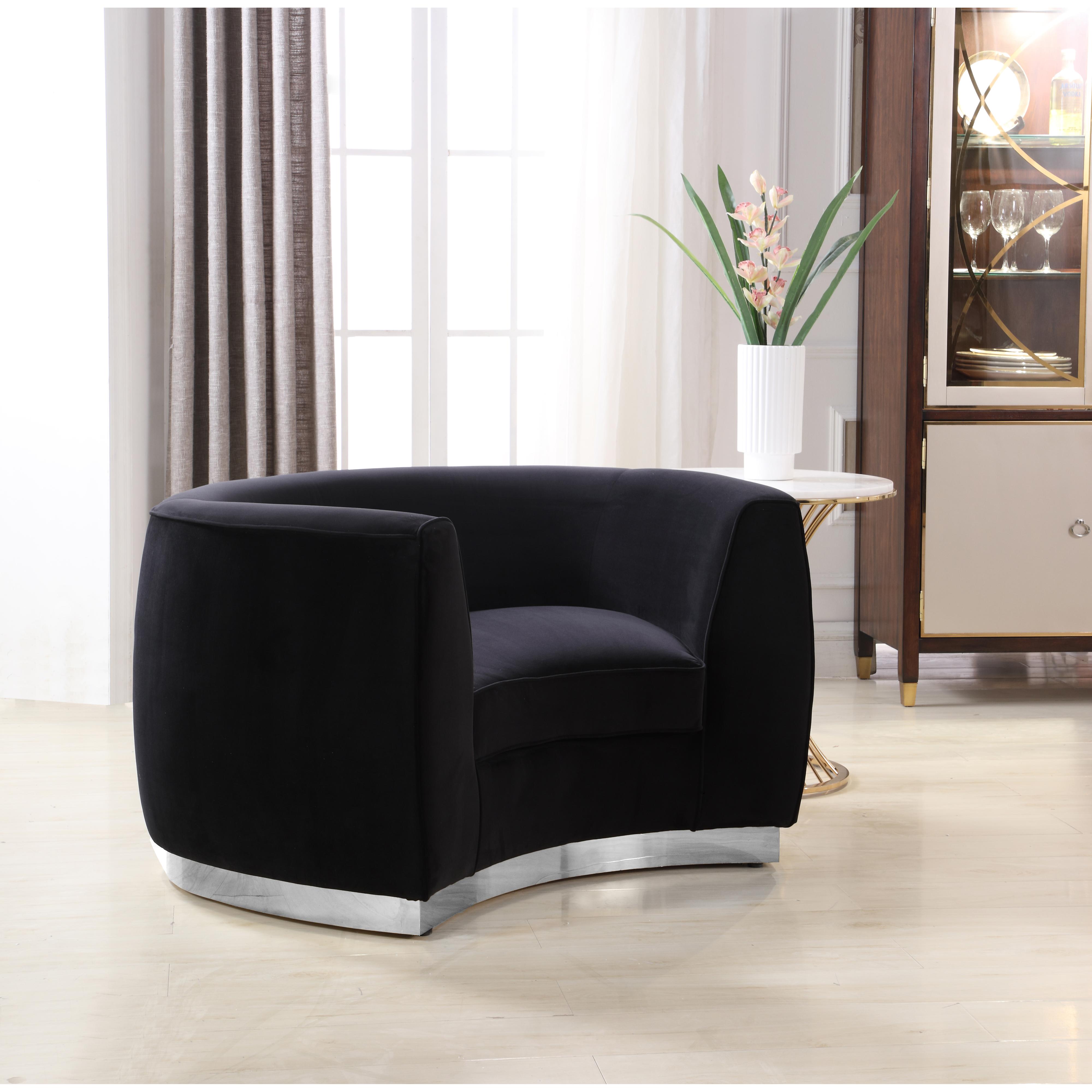 Meridian Julian Black Velvet Chair