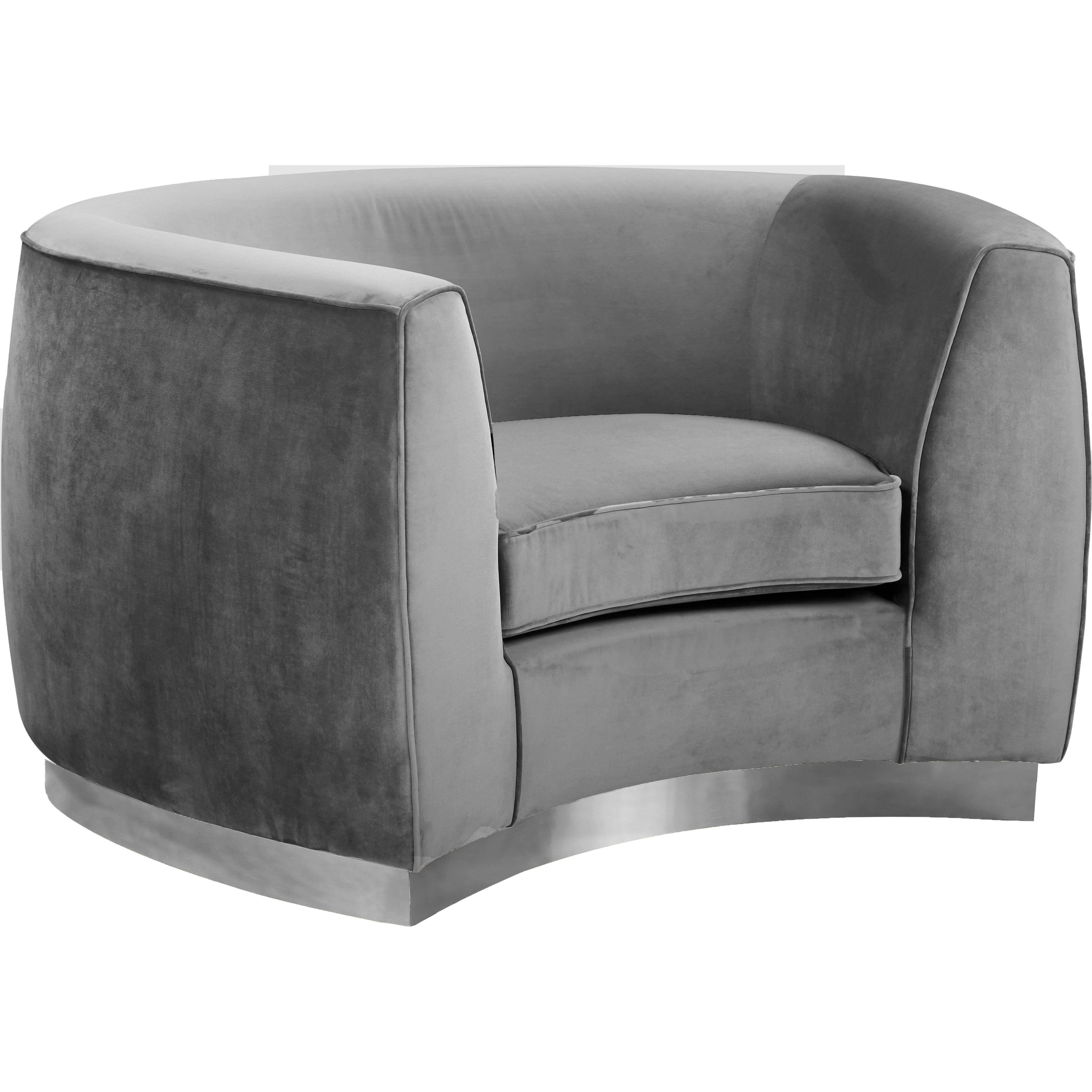 Meridian Julian Grey Velvet Chair