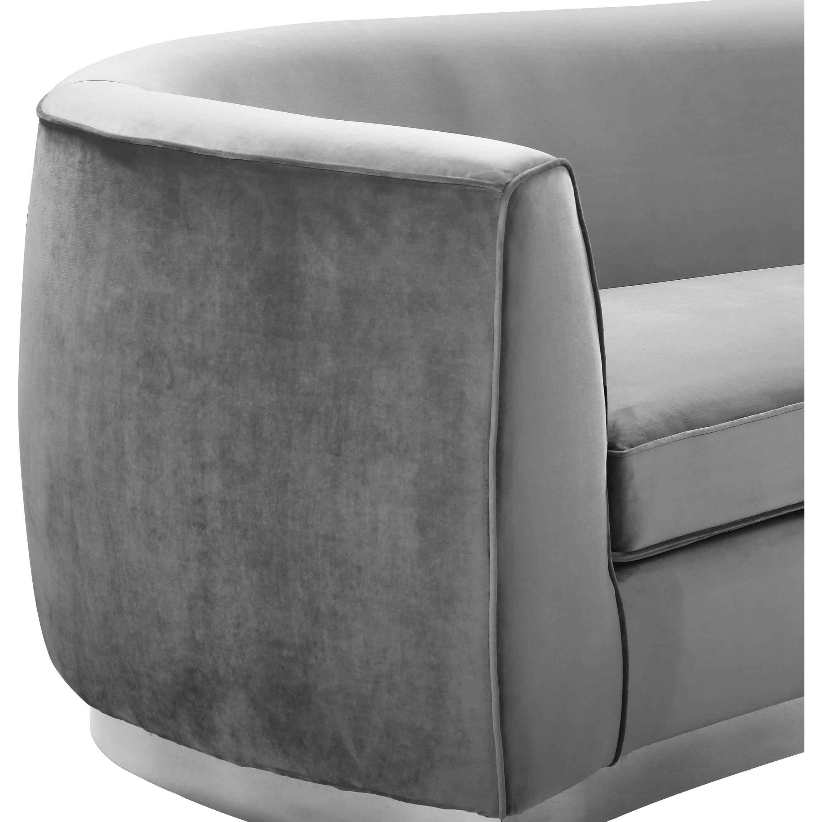 Meridian Julian Grey Velvet Chair