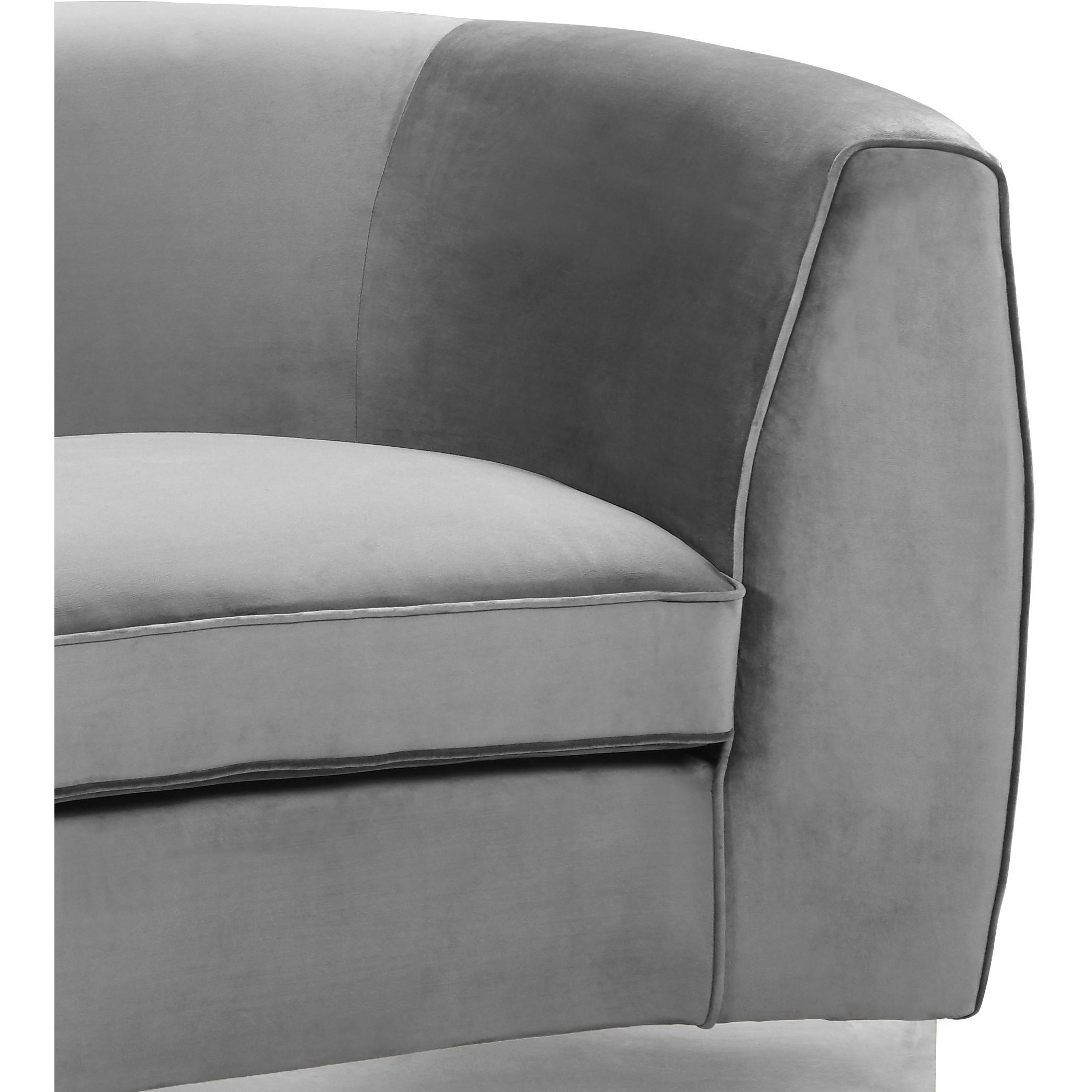 Meridian Julian Grey Velvet Chair
