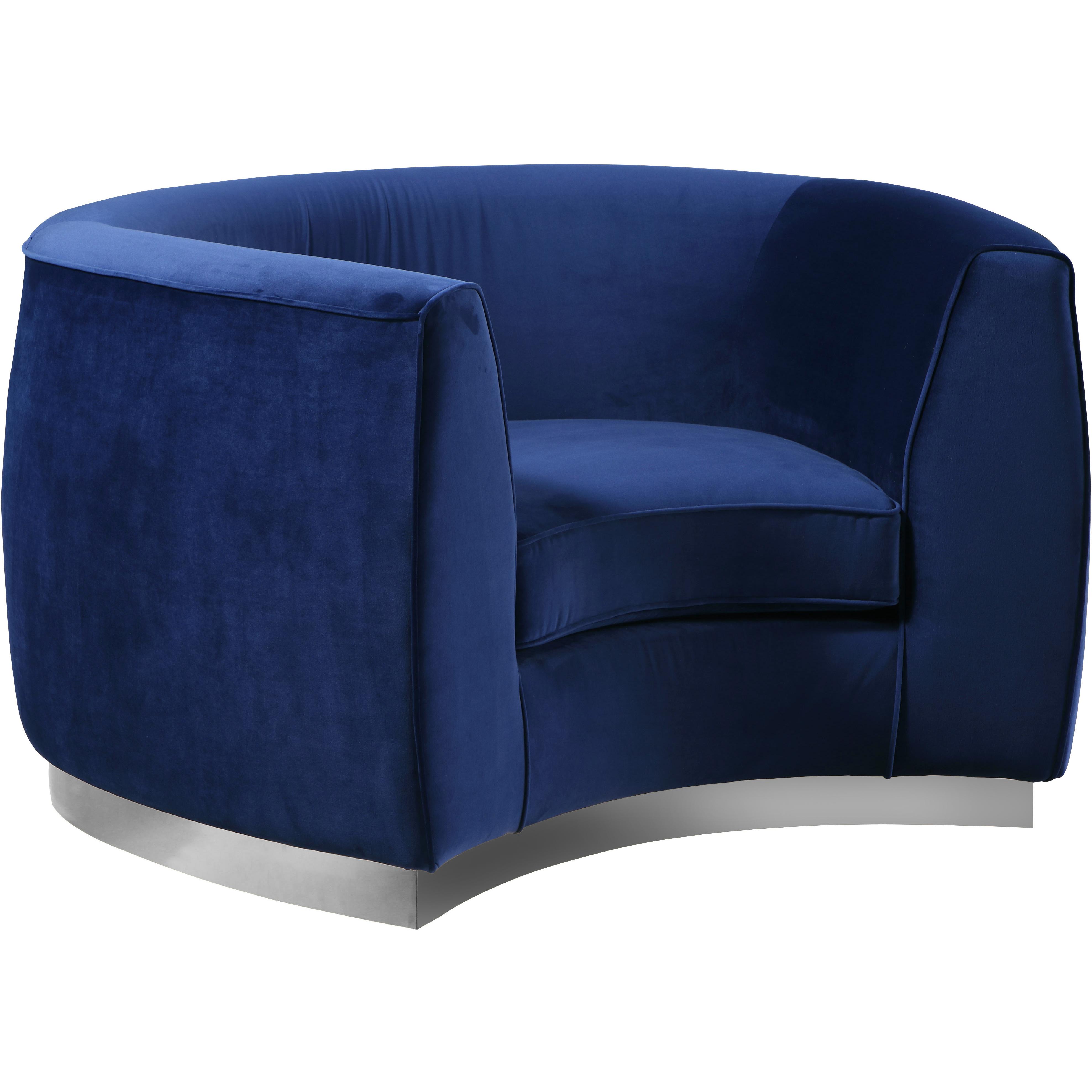 Meridian Julian Navy Velvet Chair