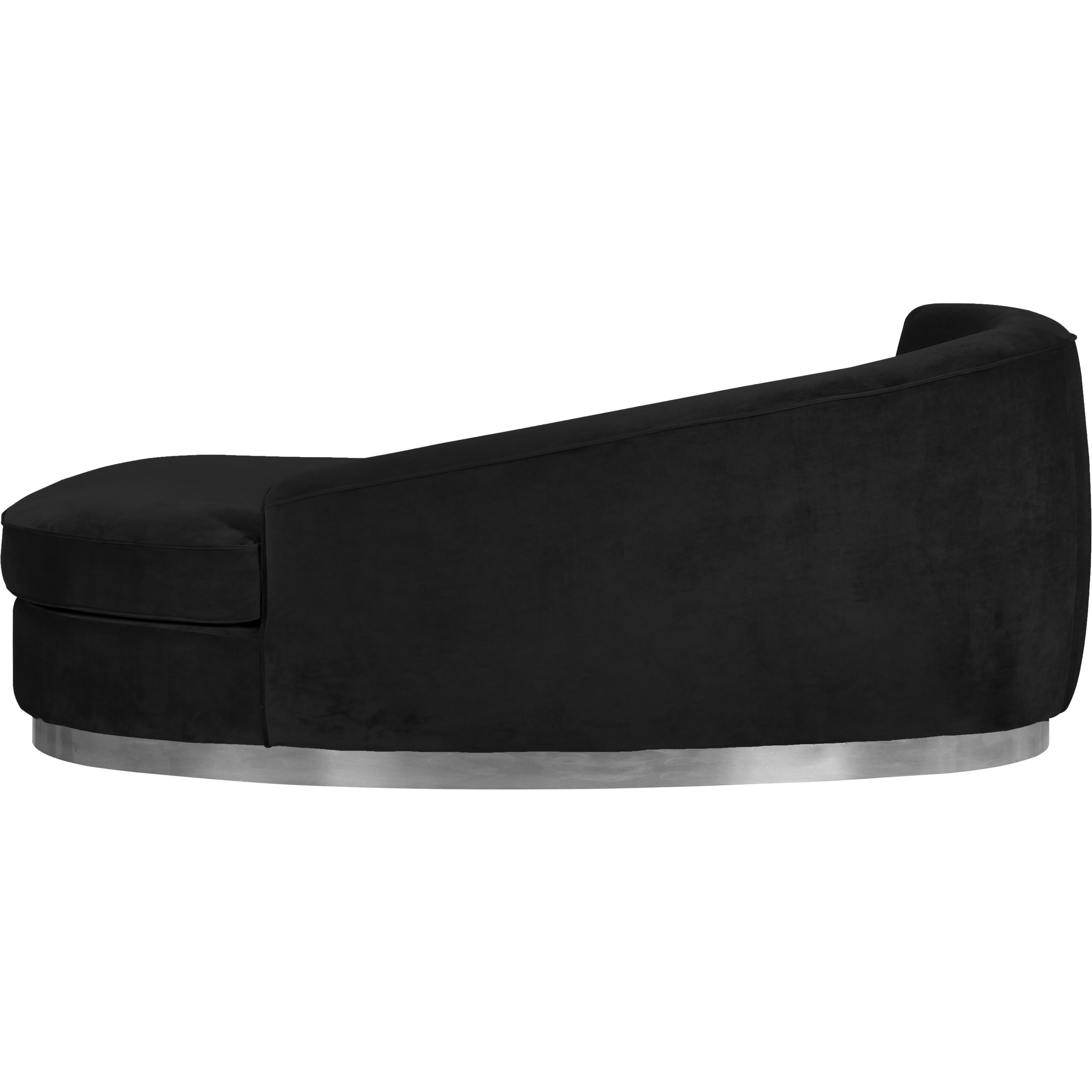 Meridian Julian Black Velvet Chaise