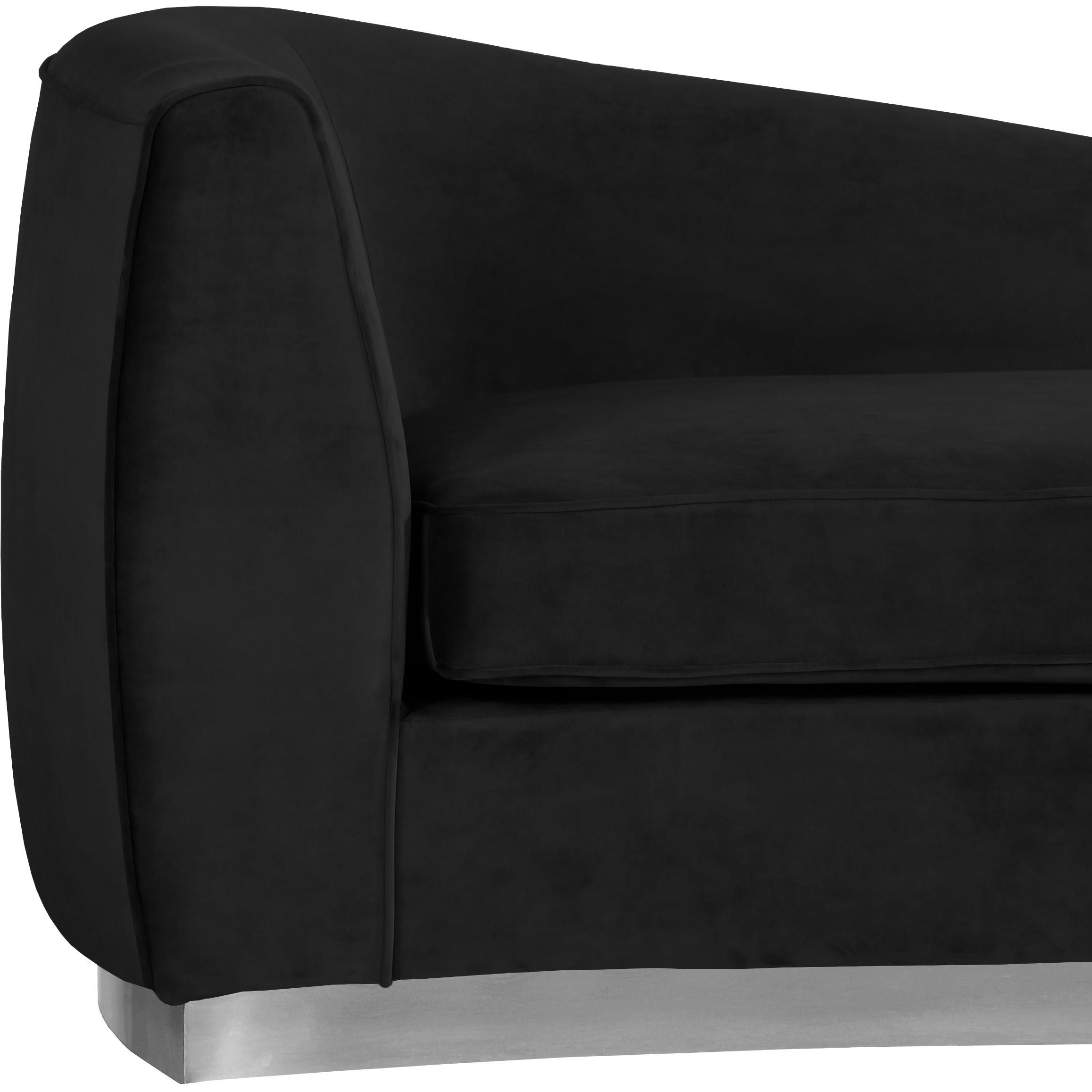 Meridian Julian Black Velvet Chaise