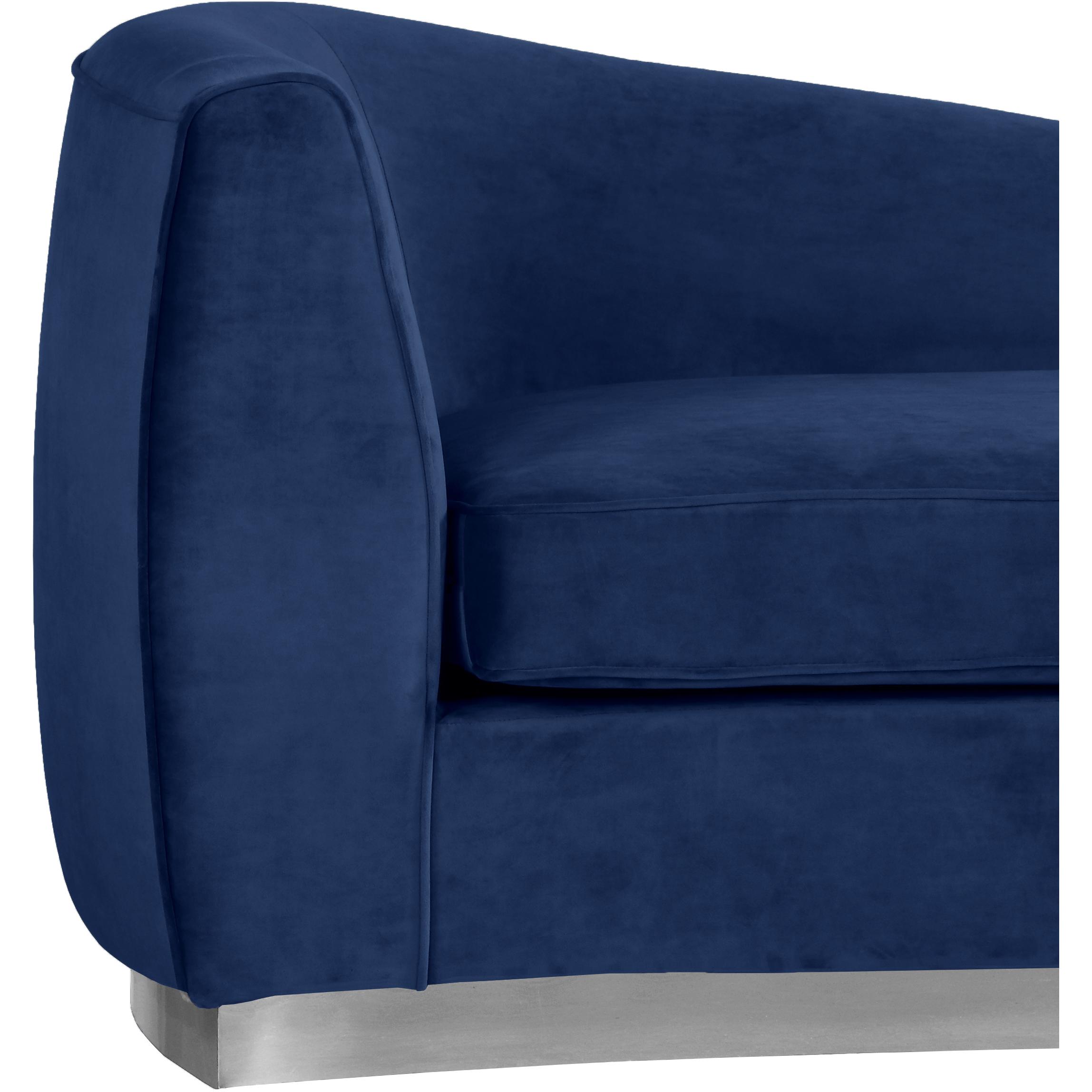Meridian Julian Navy Velvet Chaise