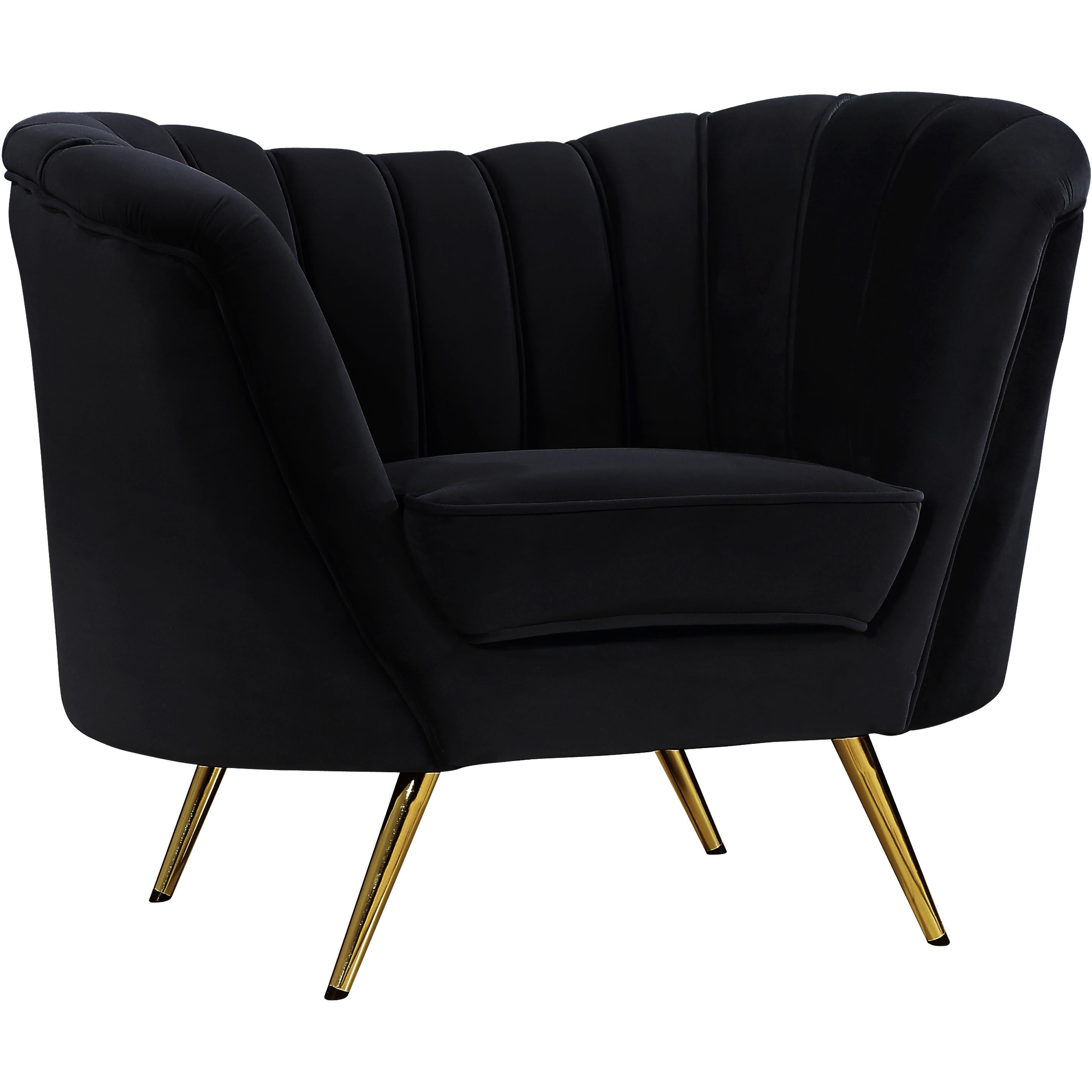 Meridian Margo Black Velvet Chair