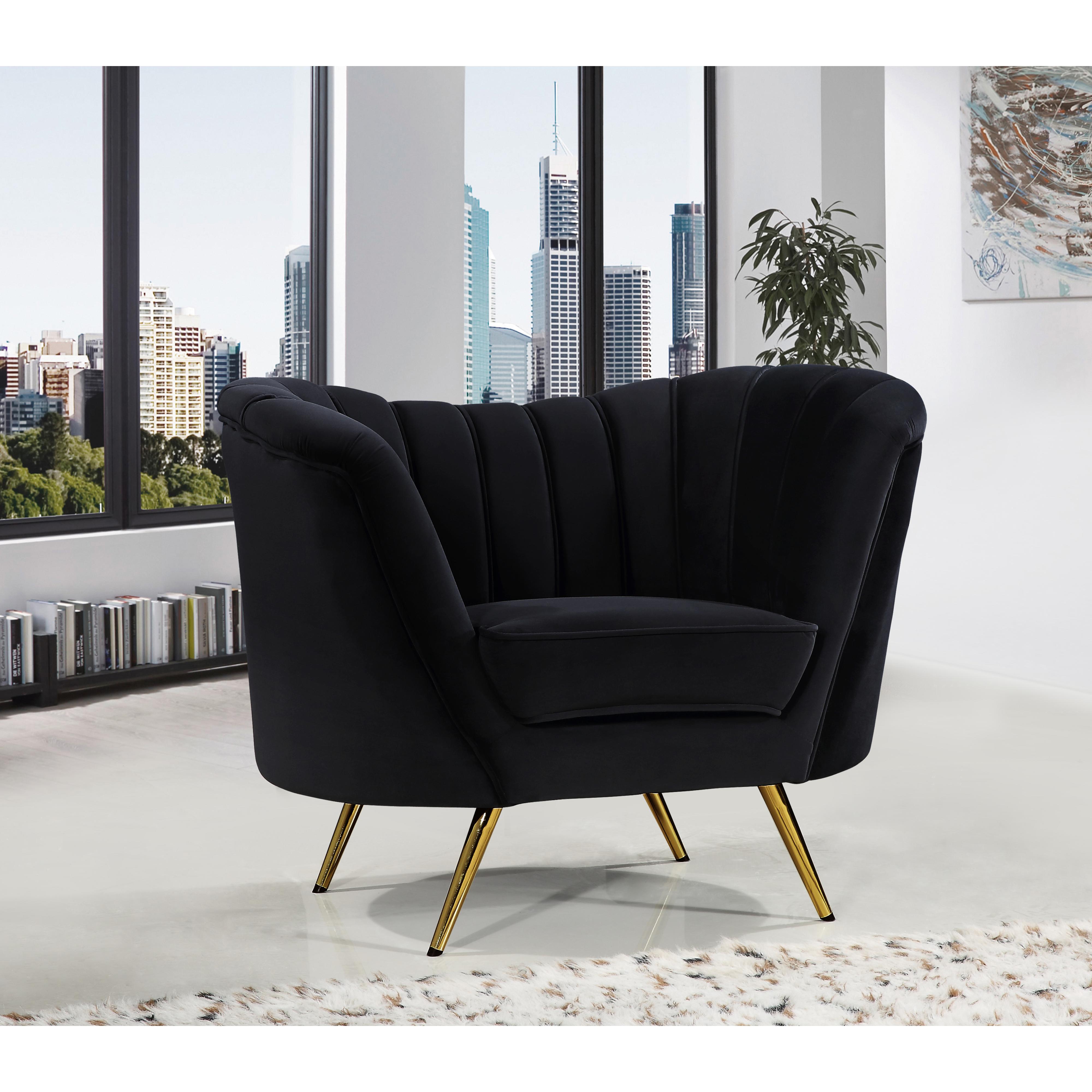 Meridian Margo Black Velvet Chair