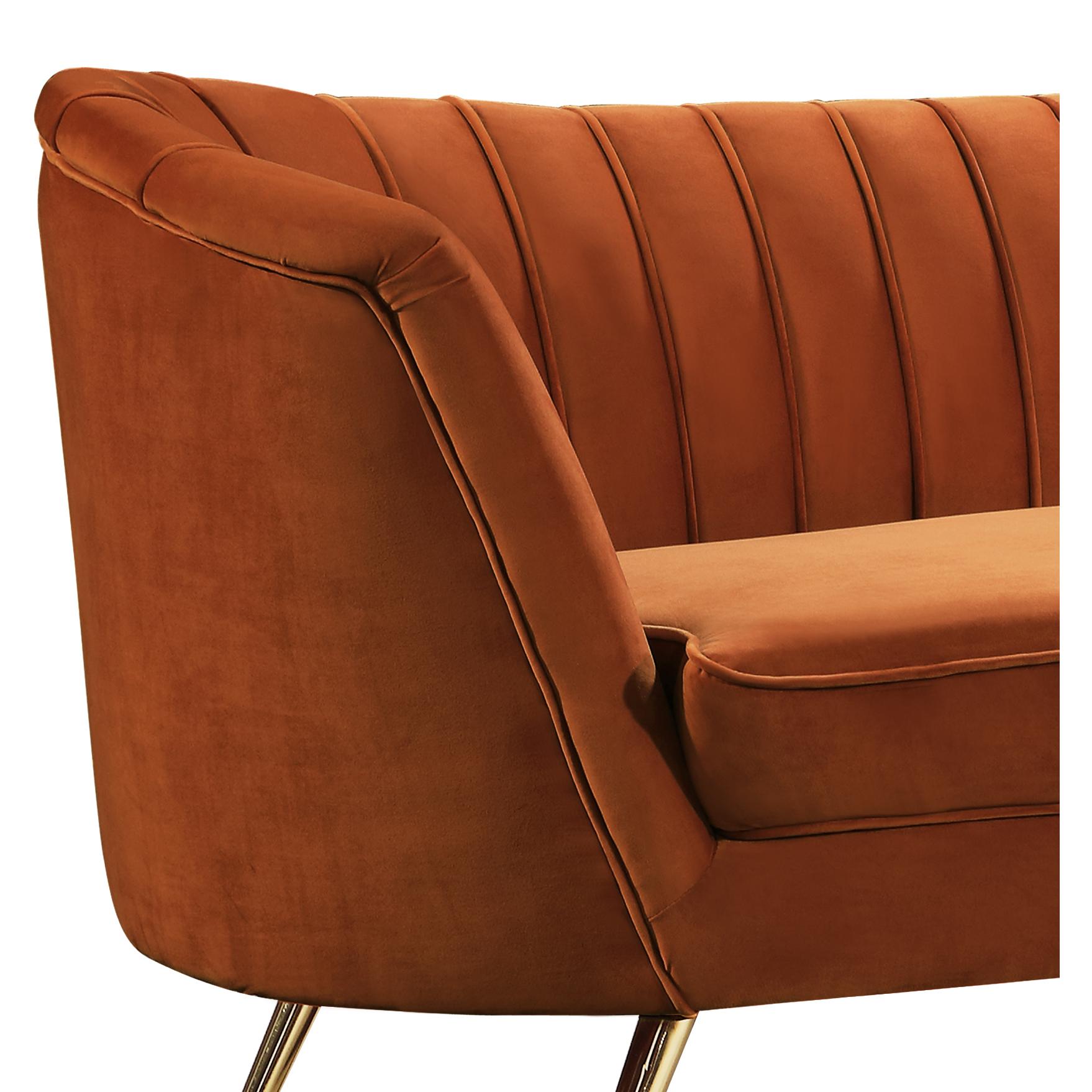 Meridian Margo Cognac Velvet Chair