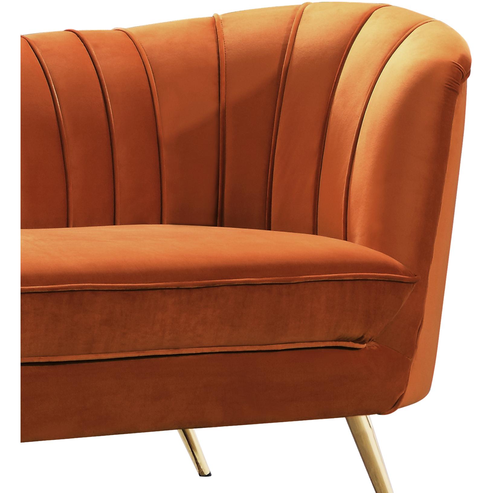 Meridian Margo Cognac Velvet Chair