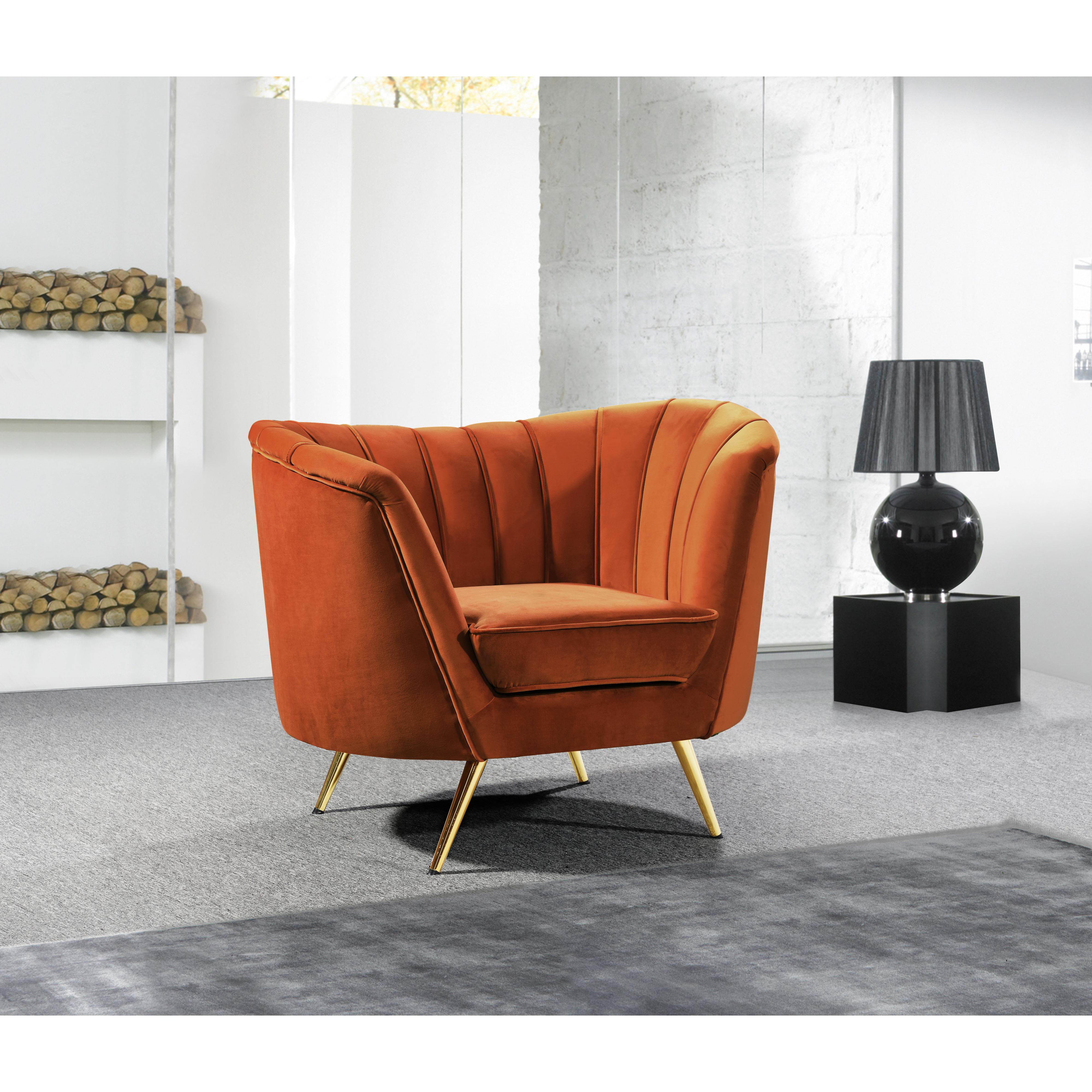 Meridian Margo Cognac Velvet Chair