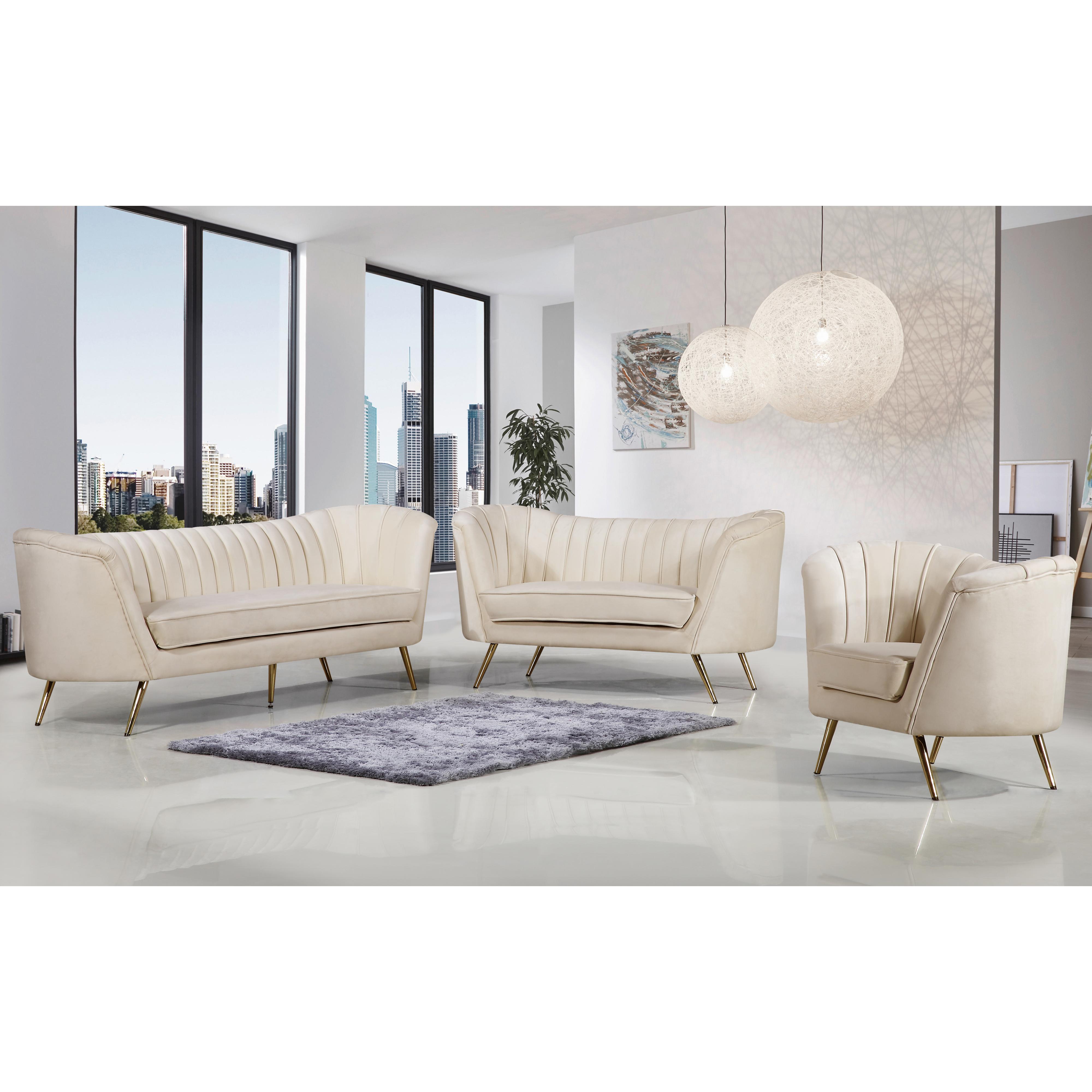 Meridian Margo Cream Velvet Chair