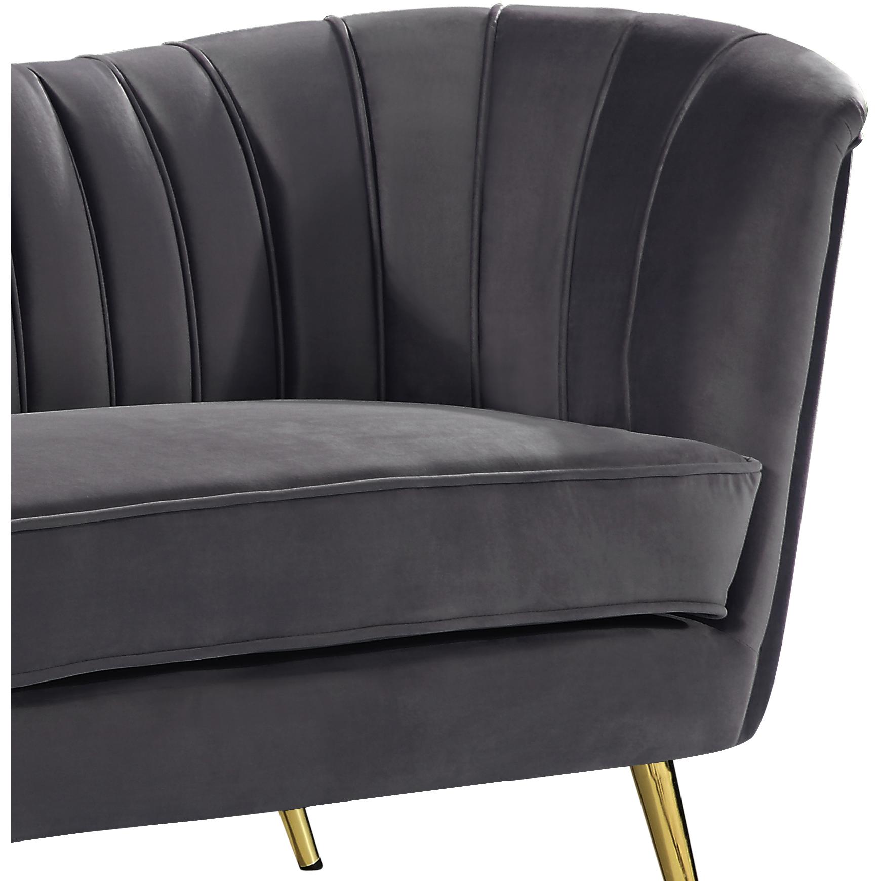 Meridian Margo Grey Velvet Chair