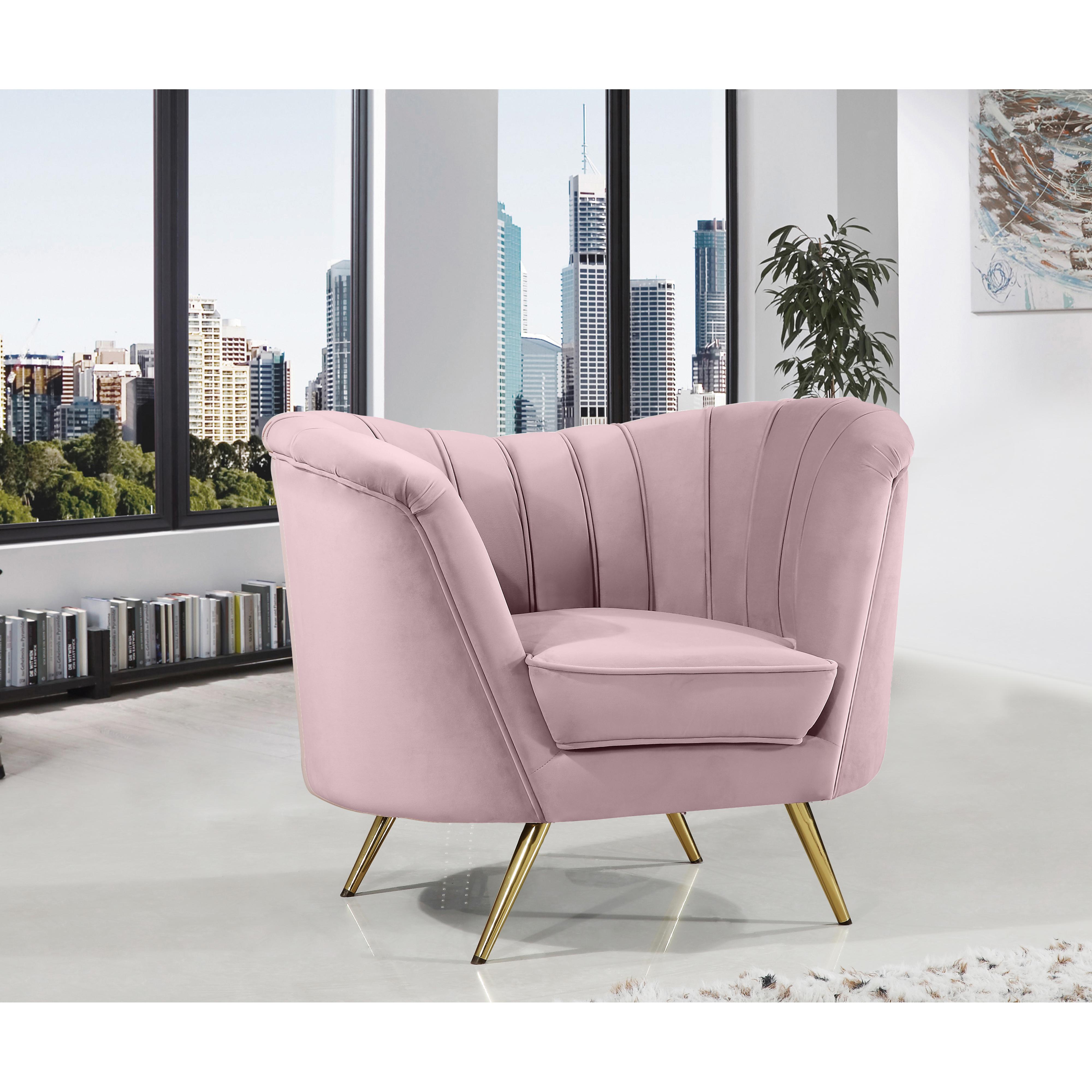 Meridian Margo Pink Velvet Chair