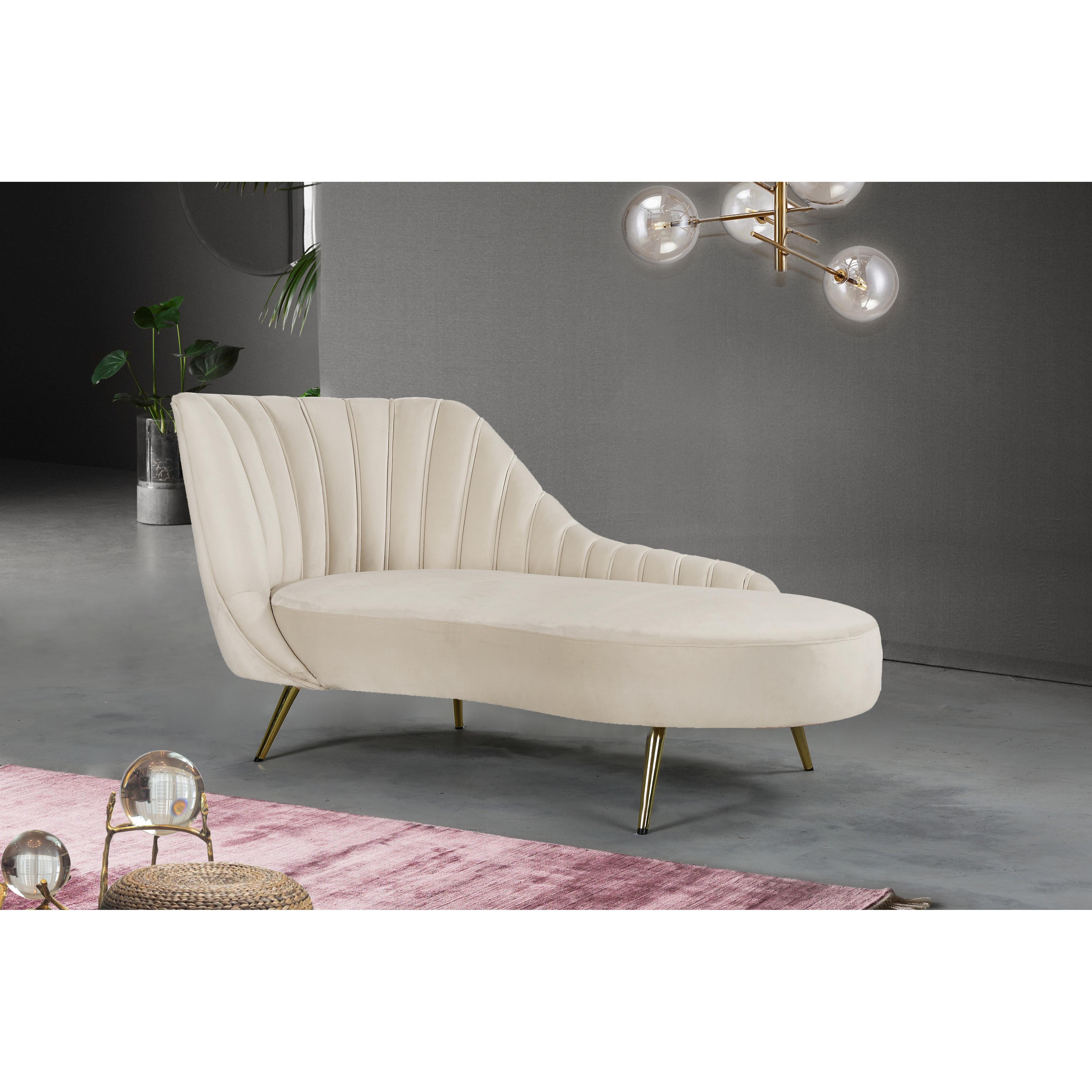 Meridian Margo Cream Velvet Chaise