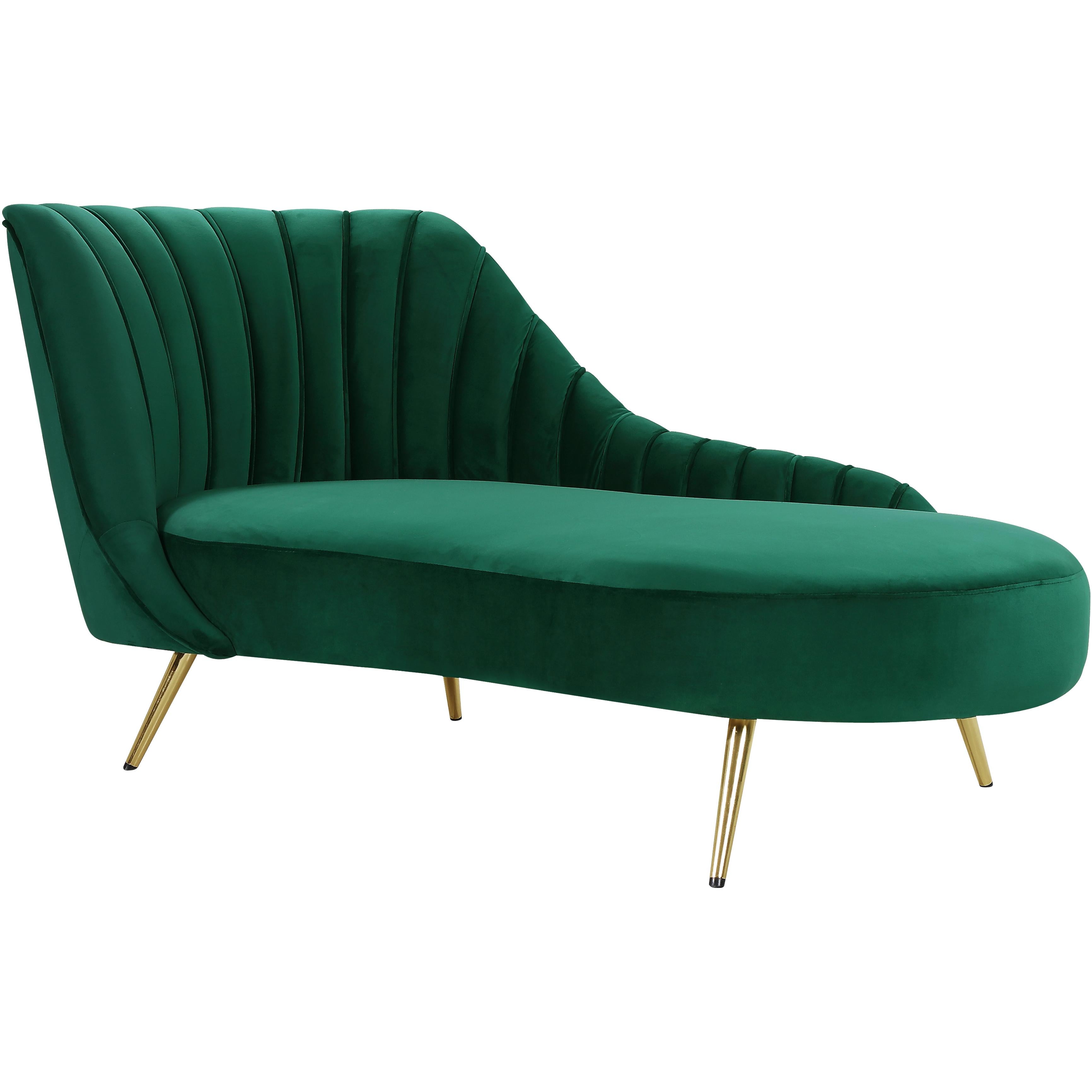 Meridian Margo Green Velvet Chaise