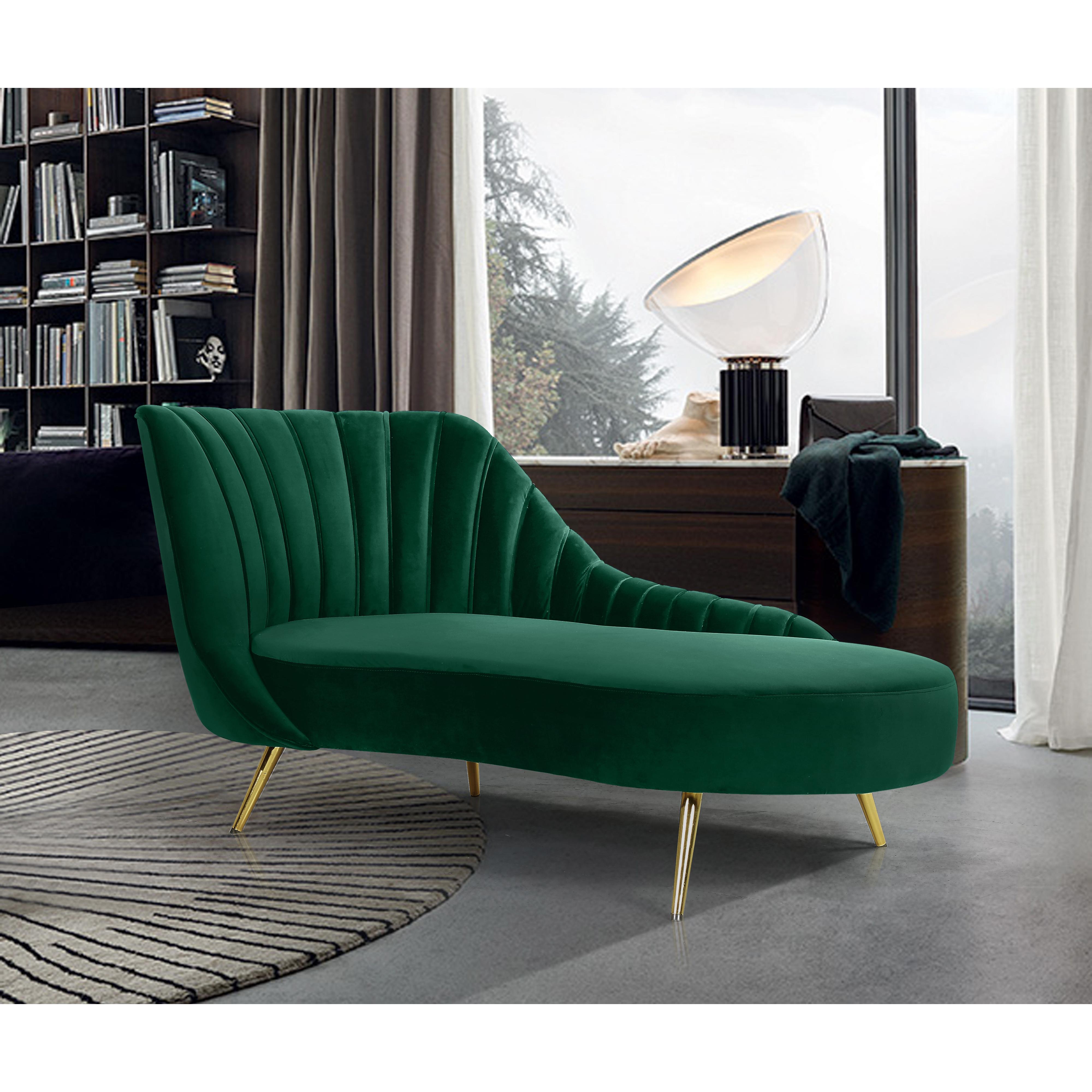 Meridian Margo Green Velvet Chaise