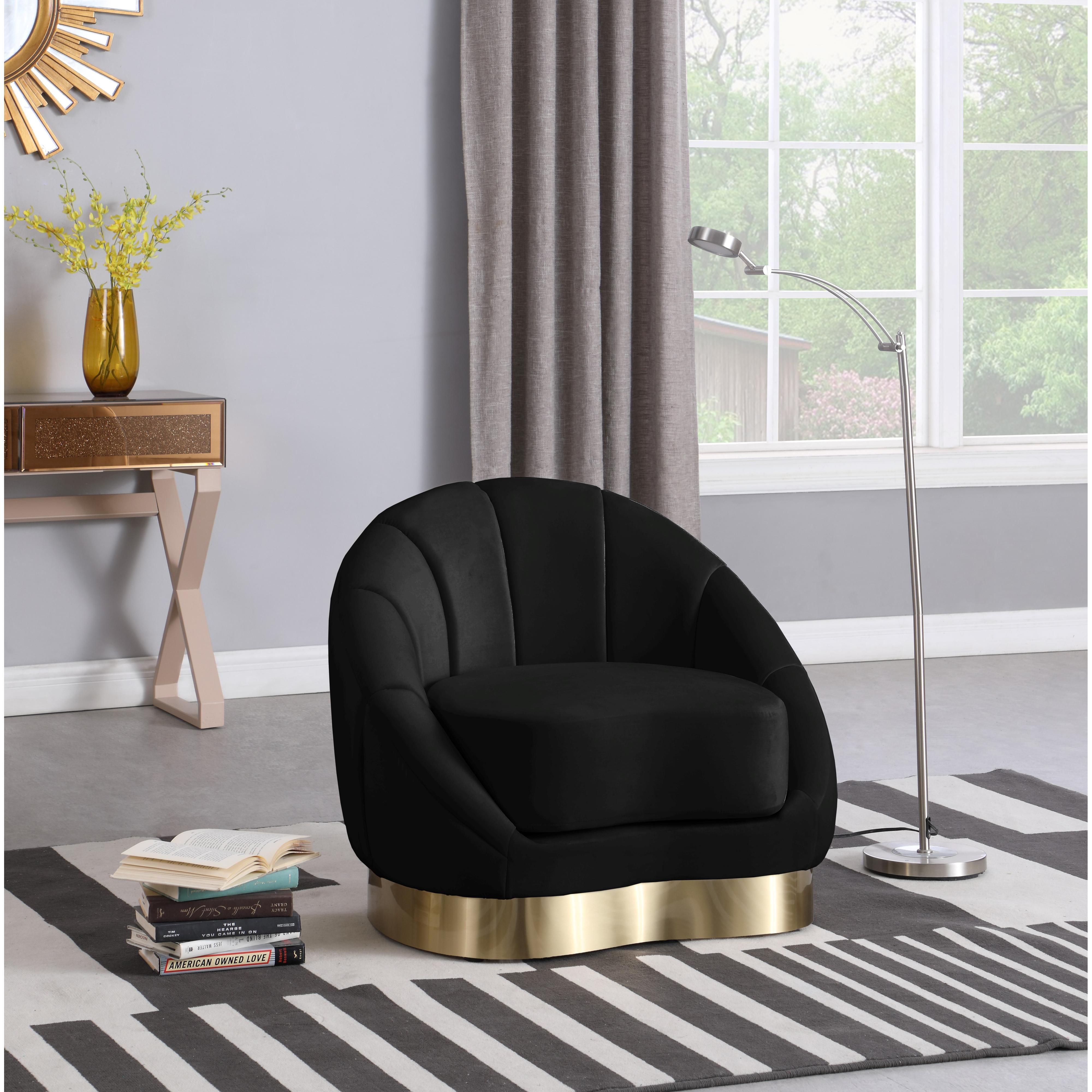 Meridian Shelly Black Velvet Chair