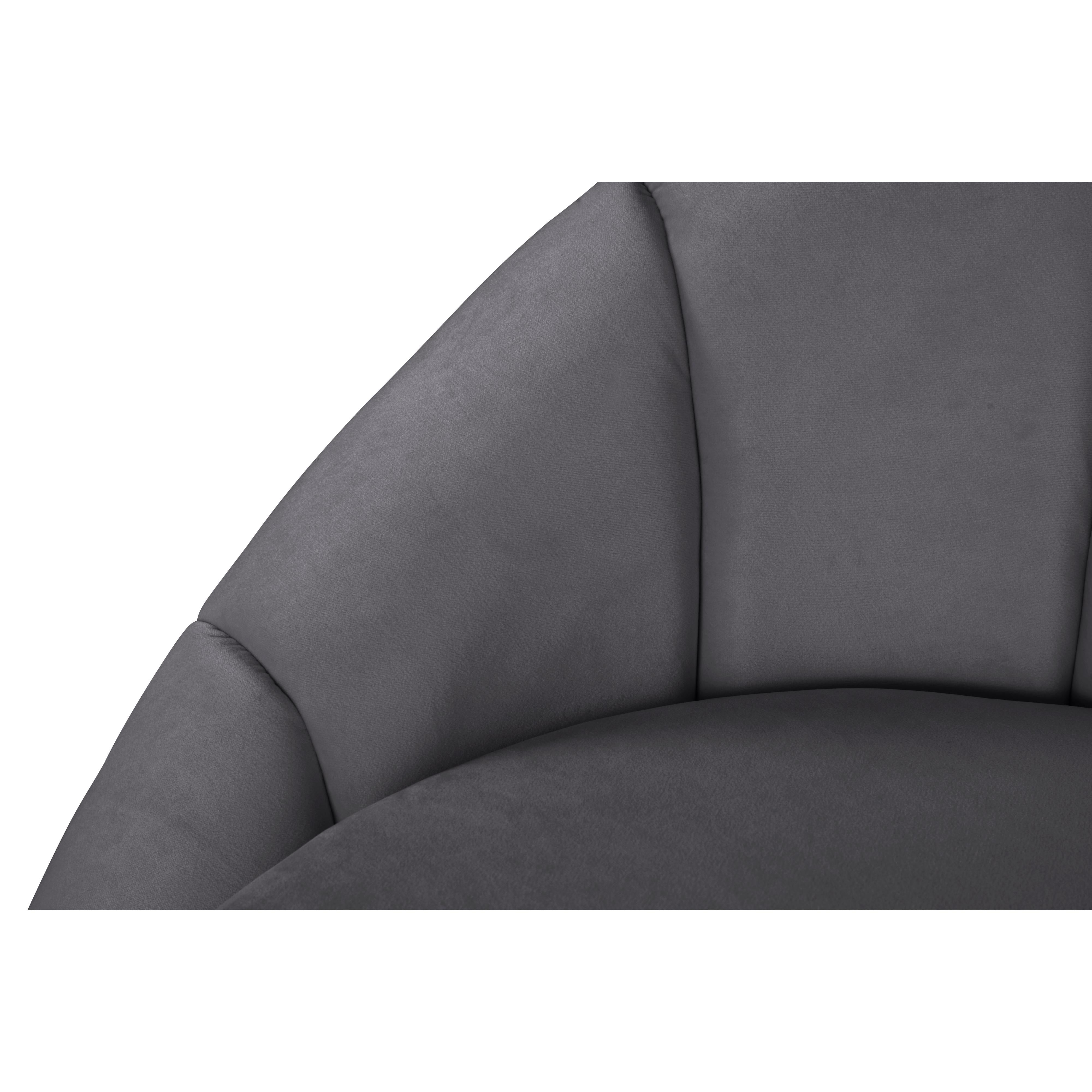 Meridian Shelly Grey Velvet Chair