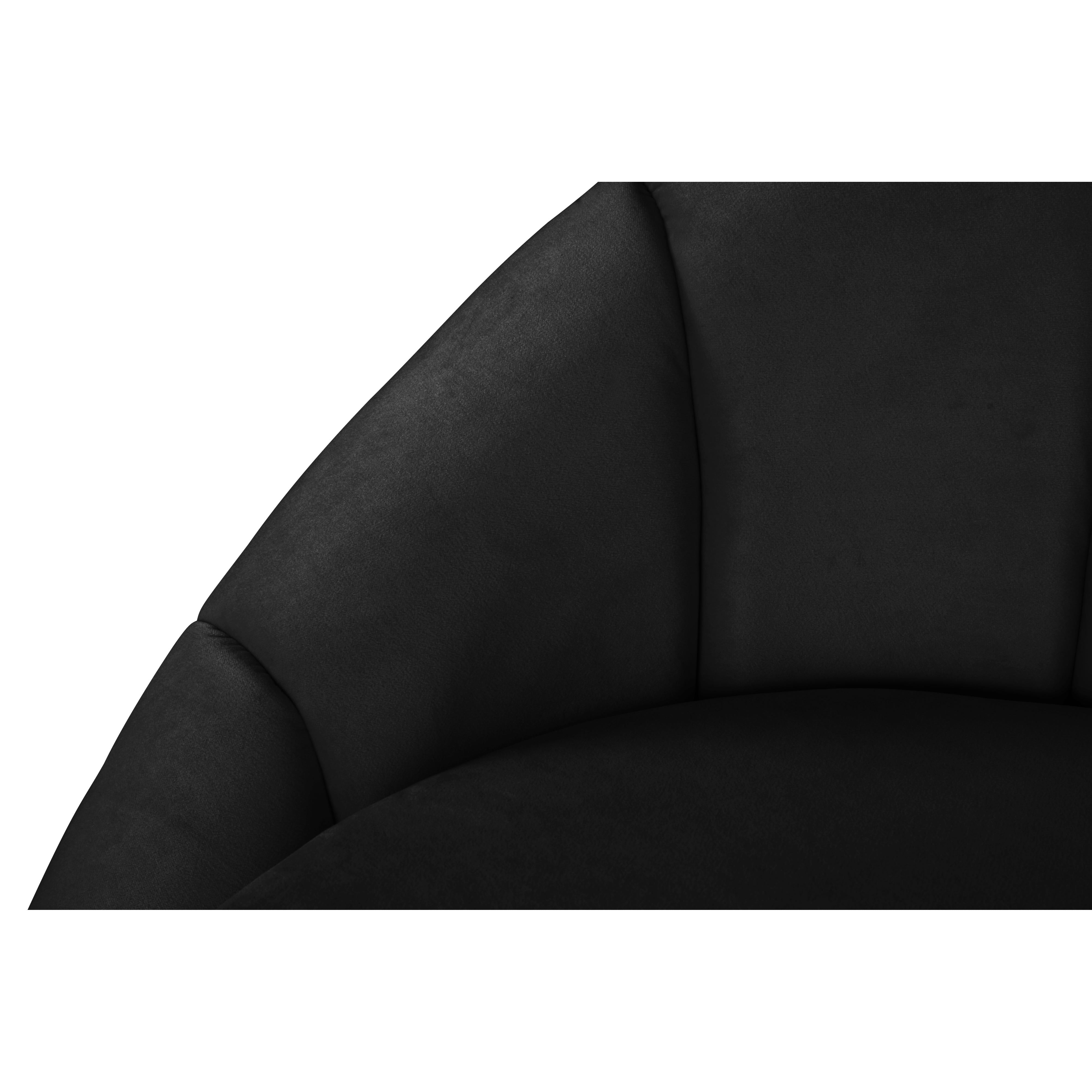 Meridian Shelly Black Velvet Chaise