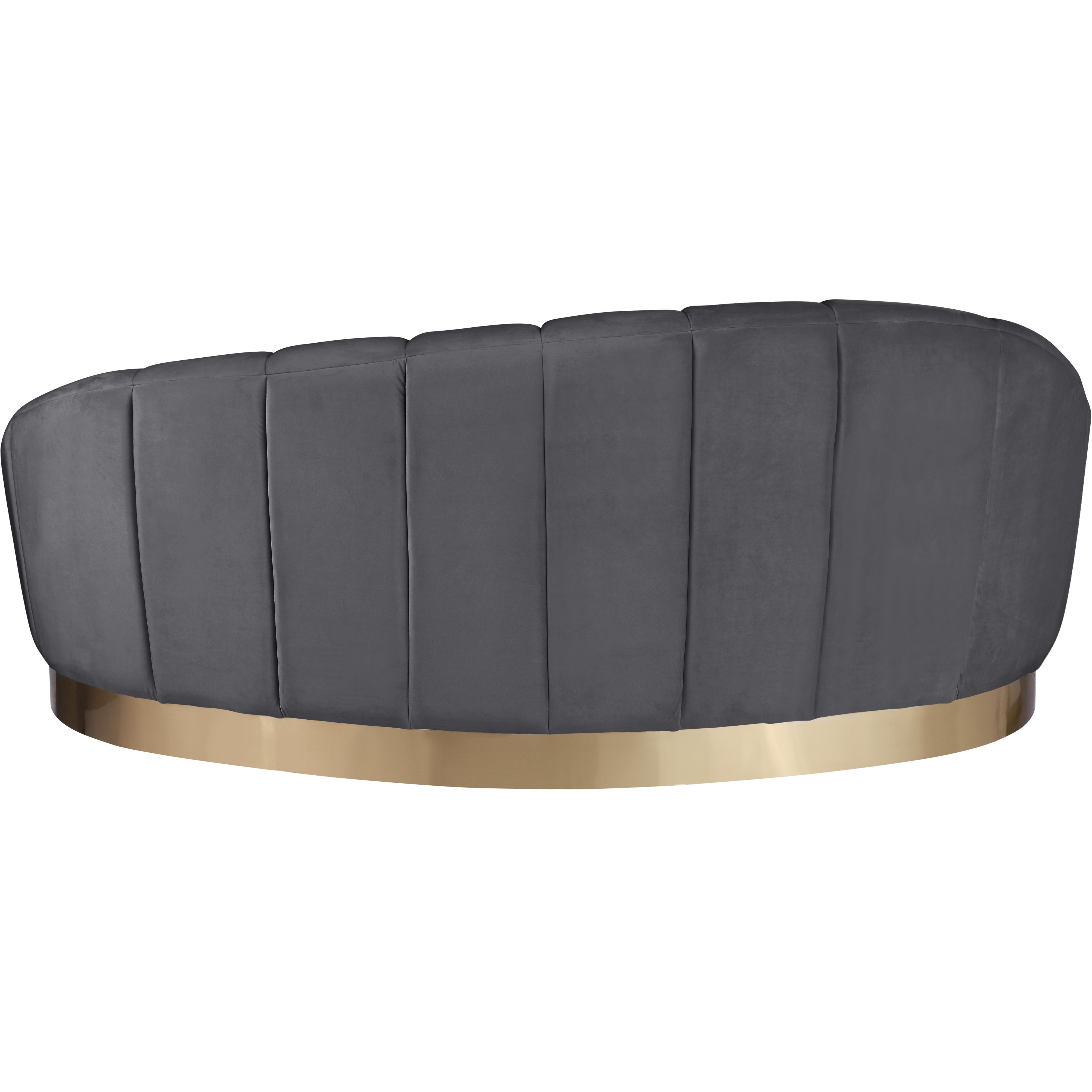 Meridian Shelly Grey Velvet Chaise