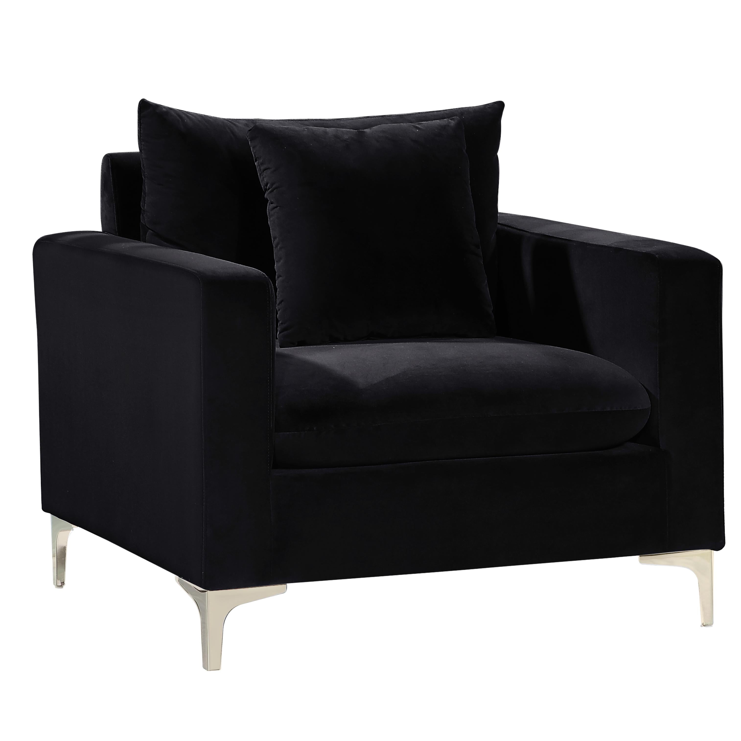 Meridian Naomi Black Velvet Chair